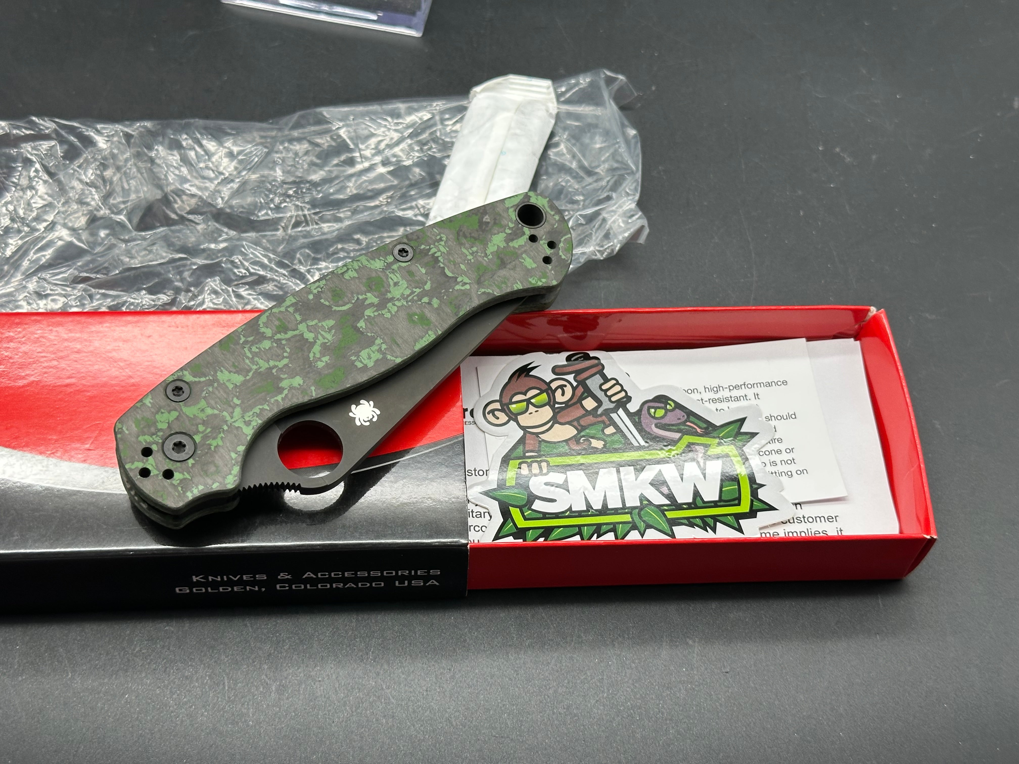 Spyderco Para 2, New in Box, Green Jungle Camo, M4