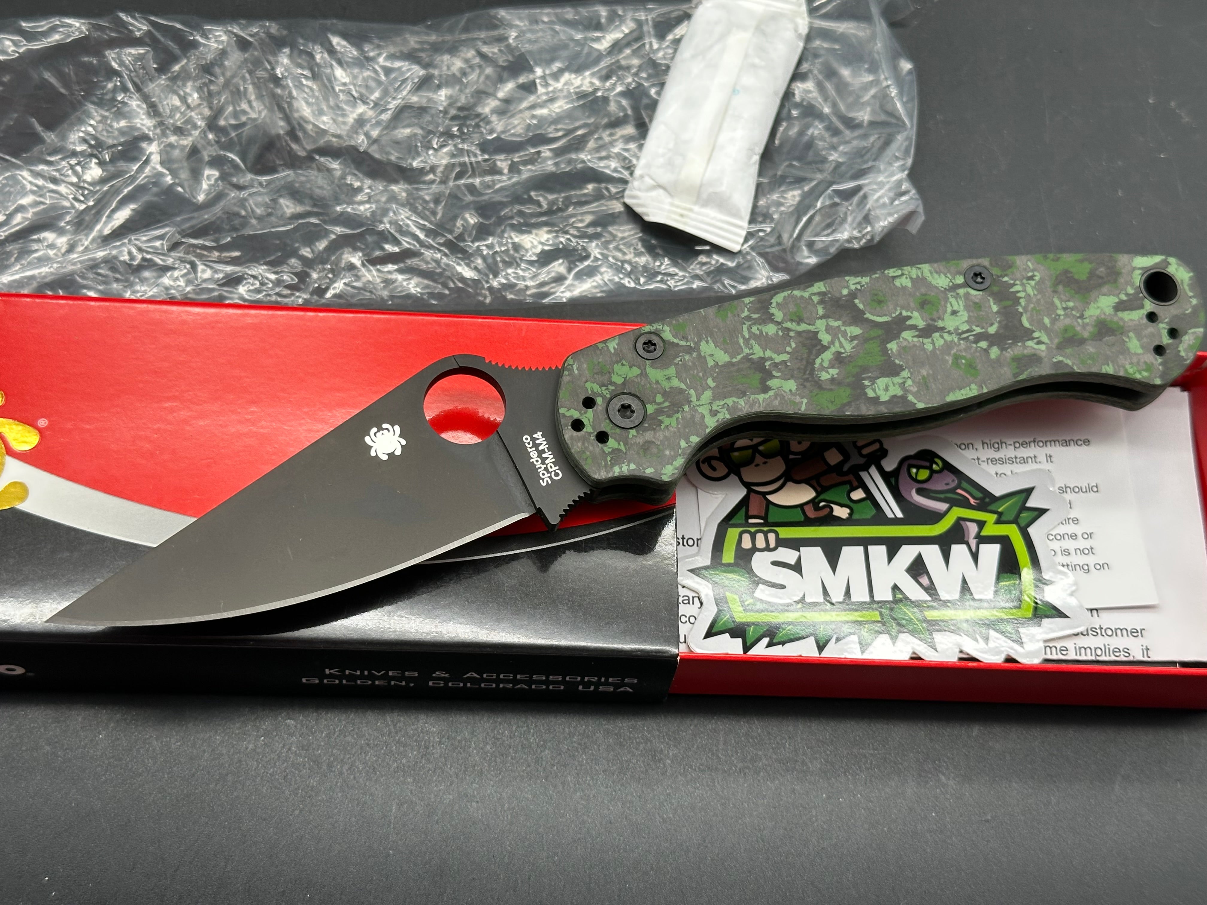 Spyderco Para 2, New in Box, Green Jungle Camo, M4