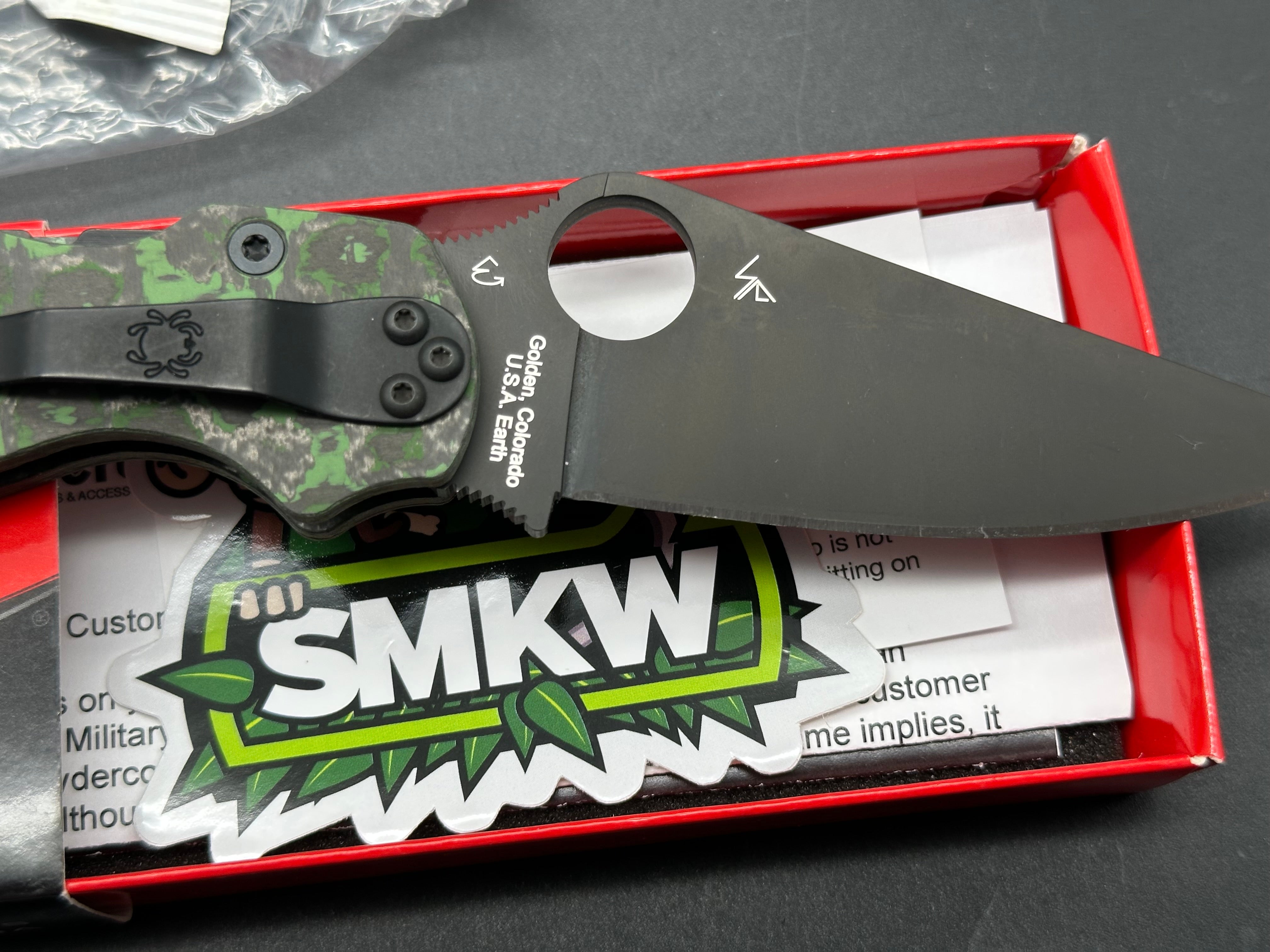 Spyderco Para 2, New in Box, Green Jungle Camo, M4