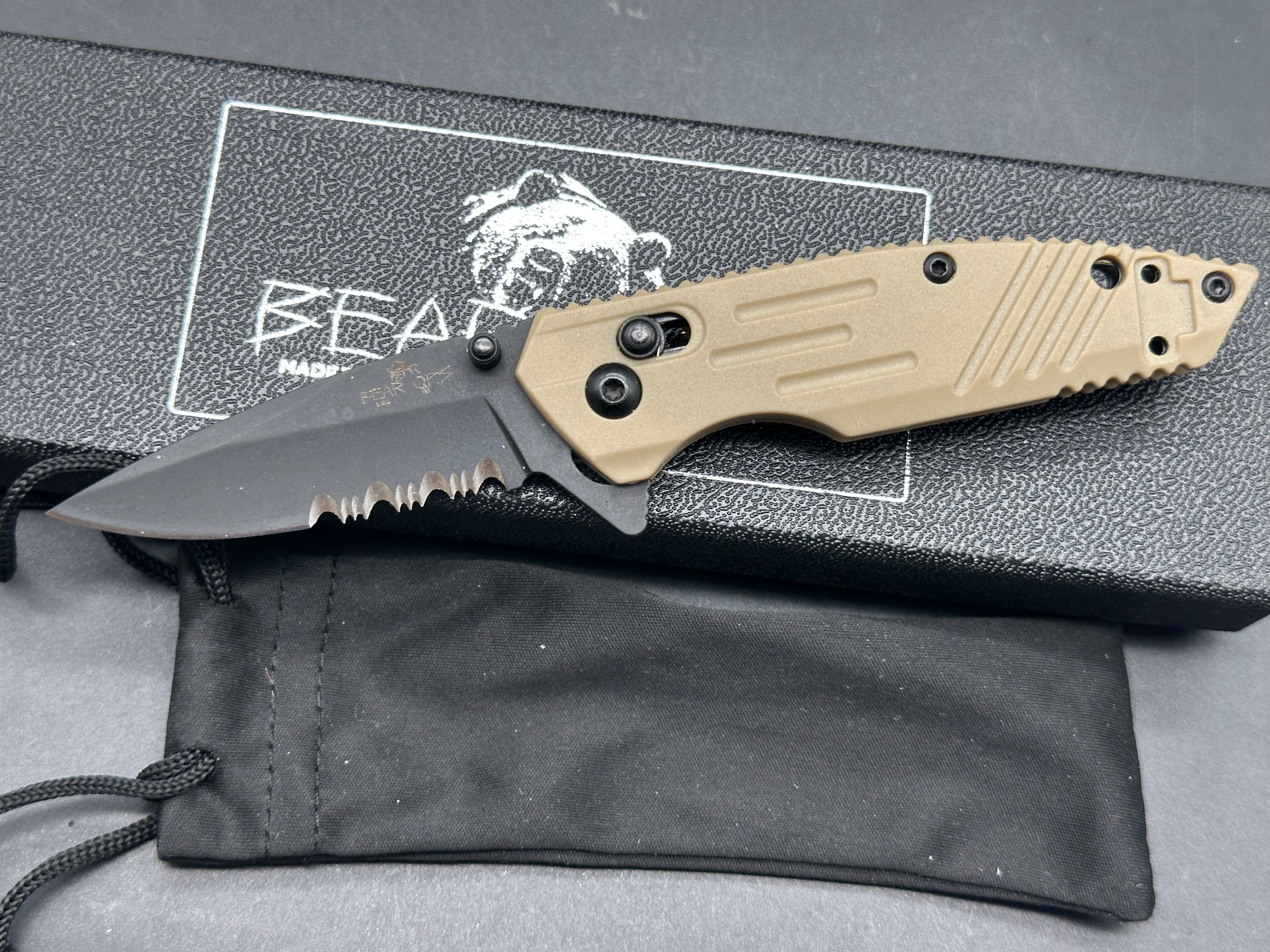 Bear & Son Bear Ops Rancor IX Folding Knife Desert Tan