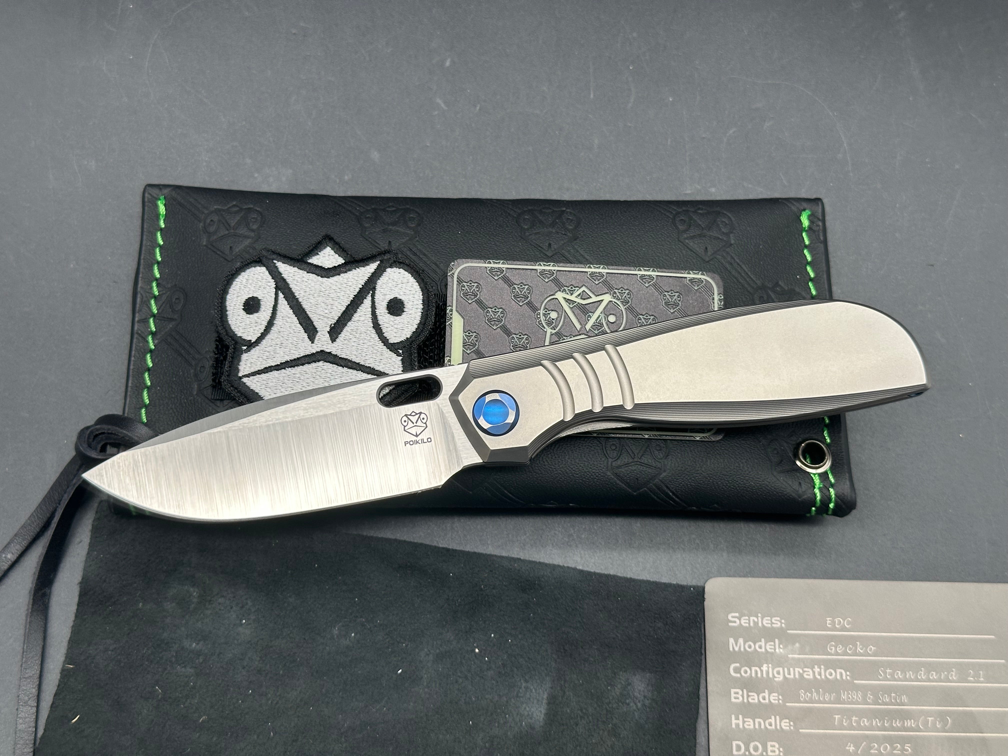 Poikilo Blade Gecko S2 titanium and M398 blade