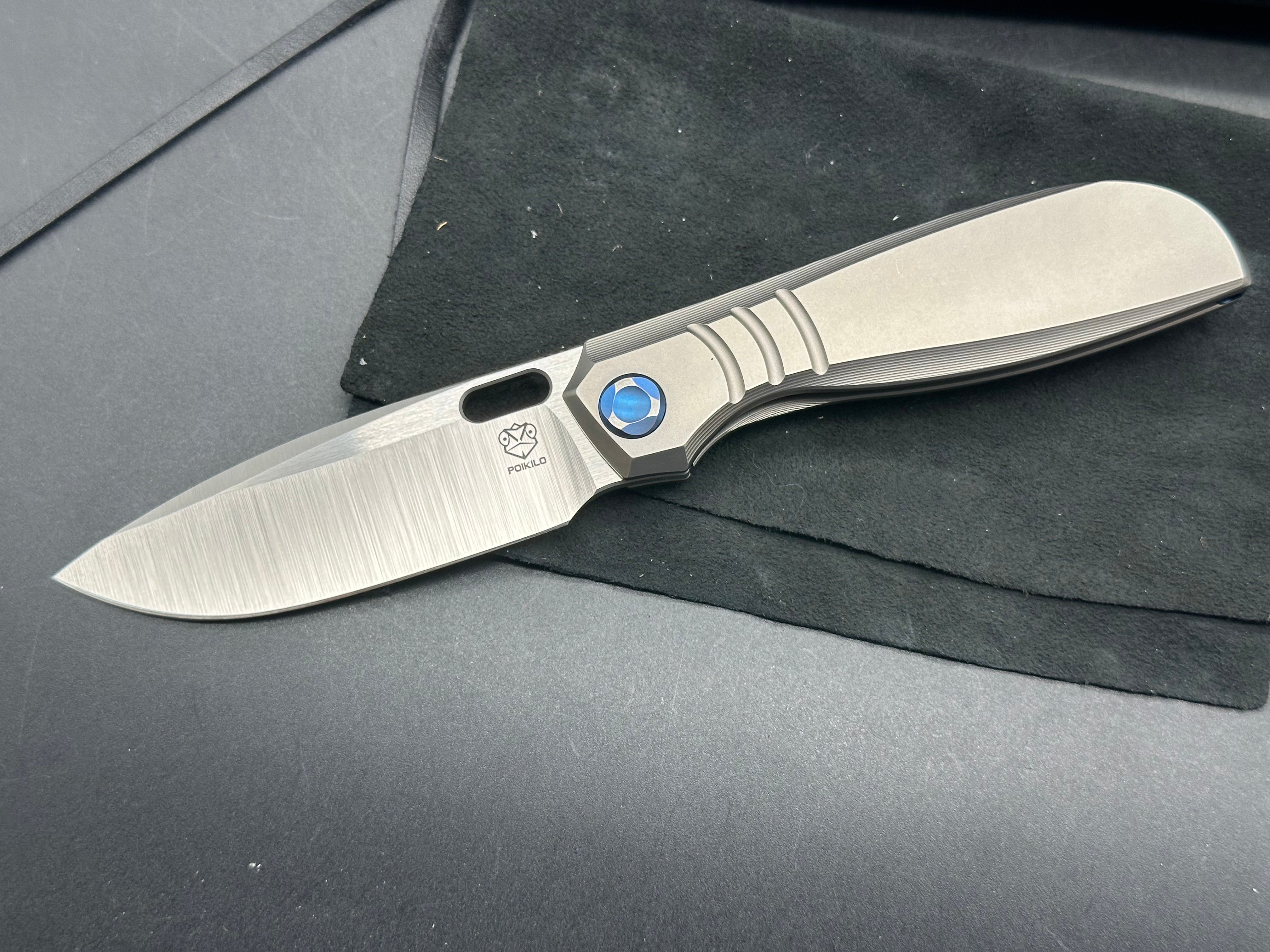 Poikilo Blade Gecko S2 titanium and M398 blade