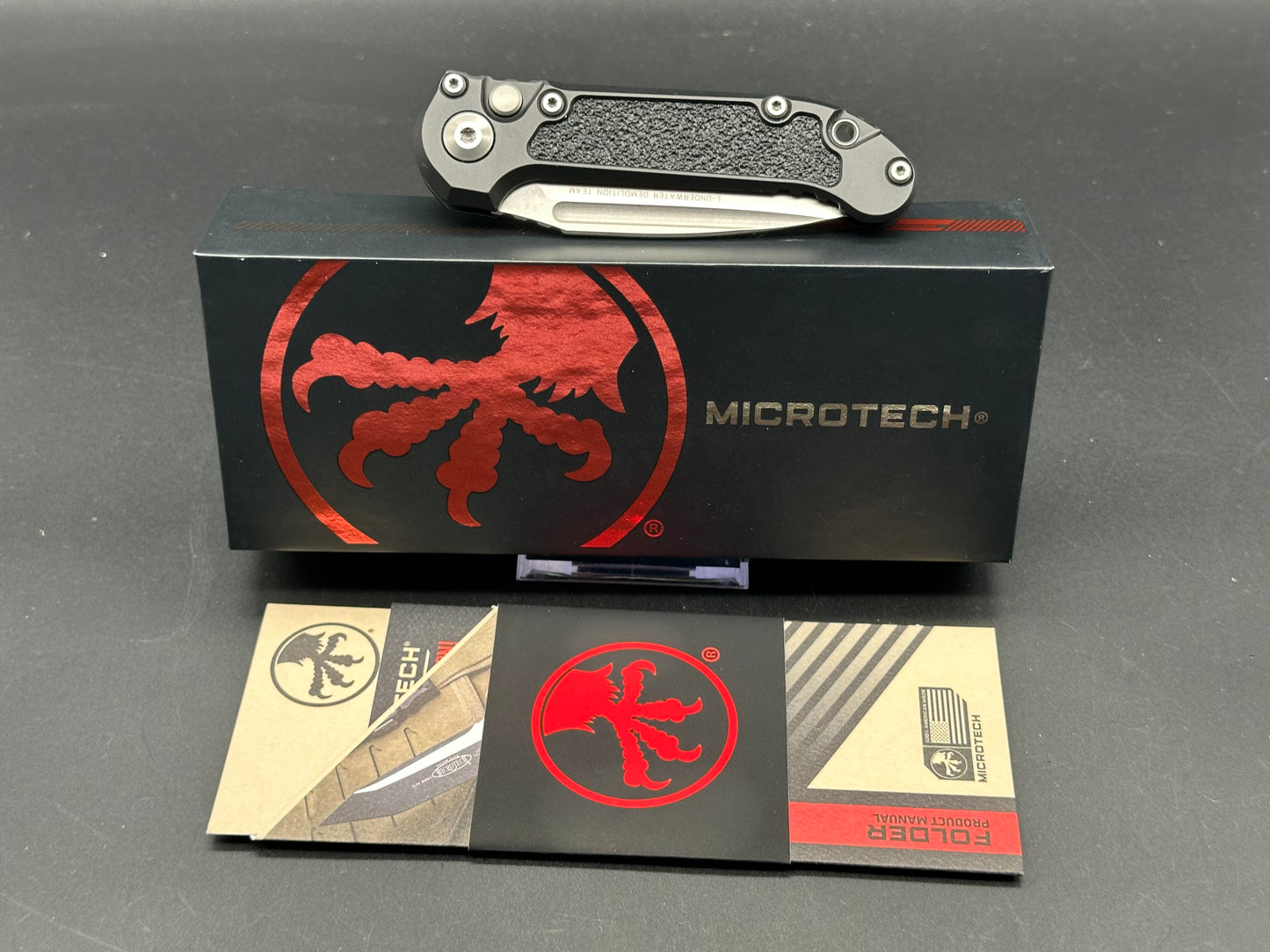 MIcrotech LUDT Gen III Stonewashed Drop Point