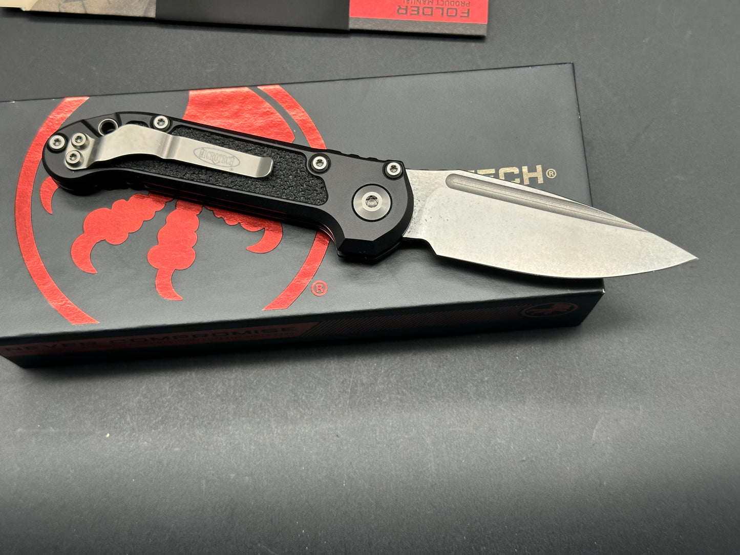 MIcrotech LUDT Gen III Stonewashed Drop Point