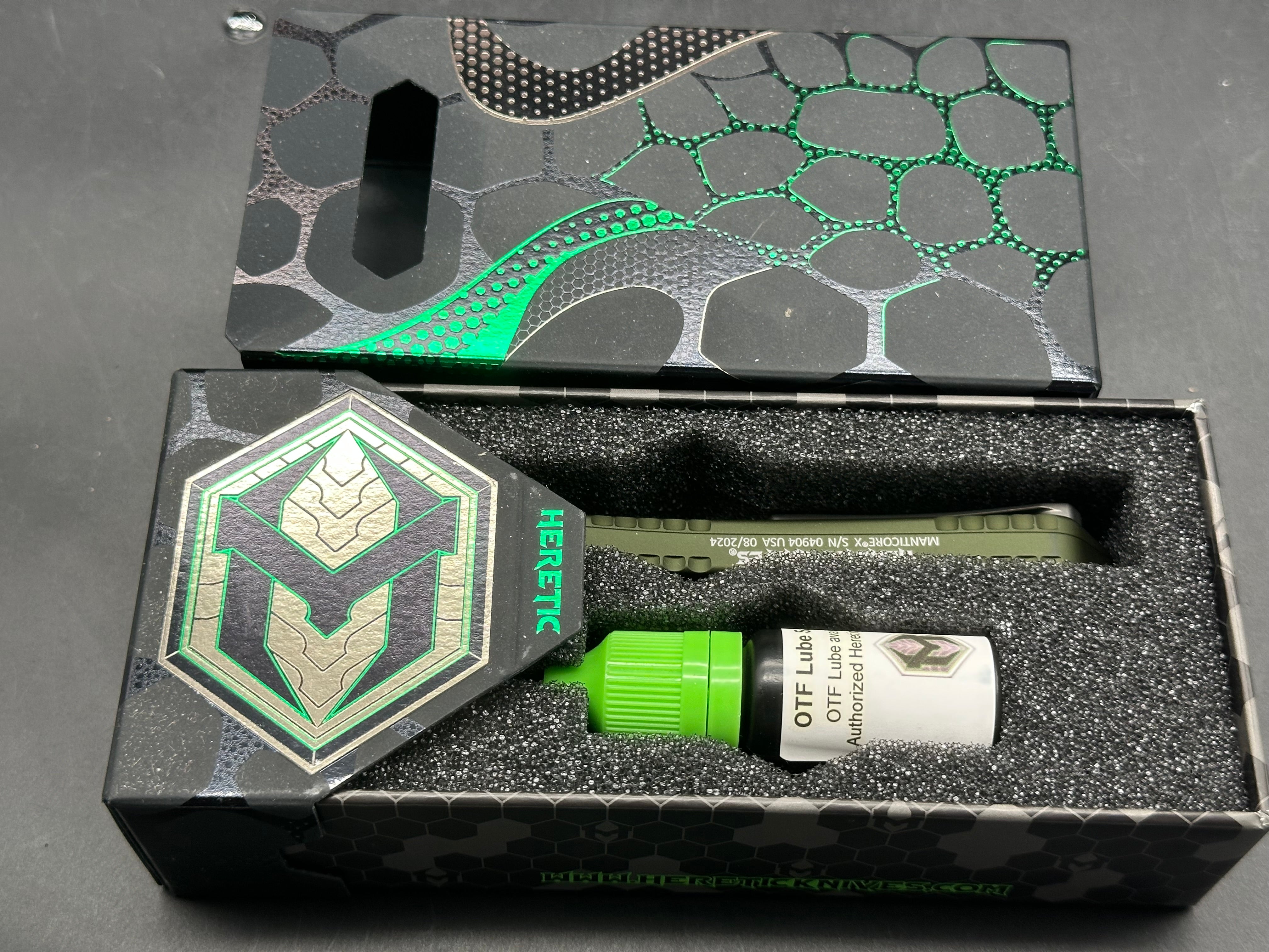 Heretic Manticore X  Green Aluminum/ Magnacut