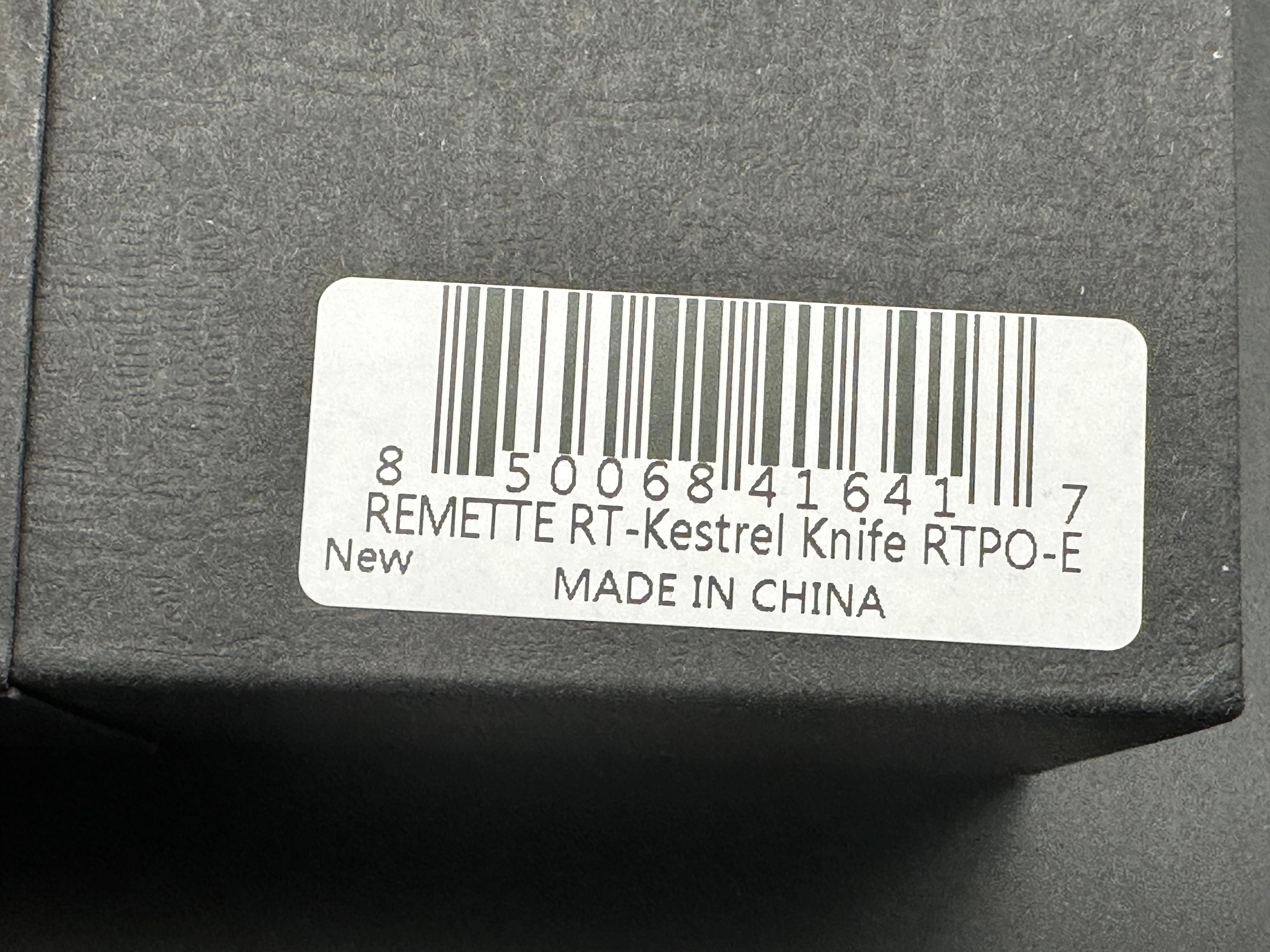 Remette RT-Kestrel with DLC titanium scales with Timascus inlay and clip. DLC S35vn blade