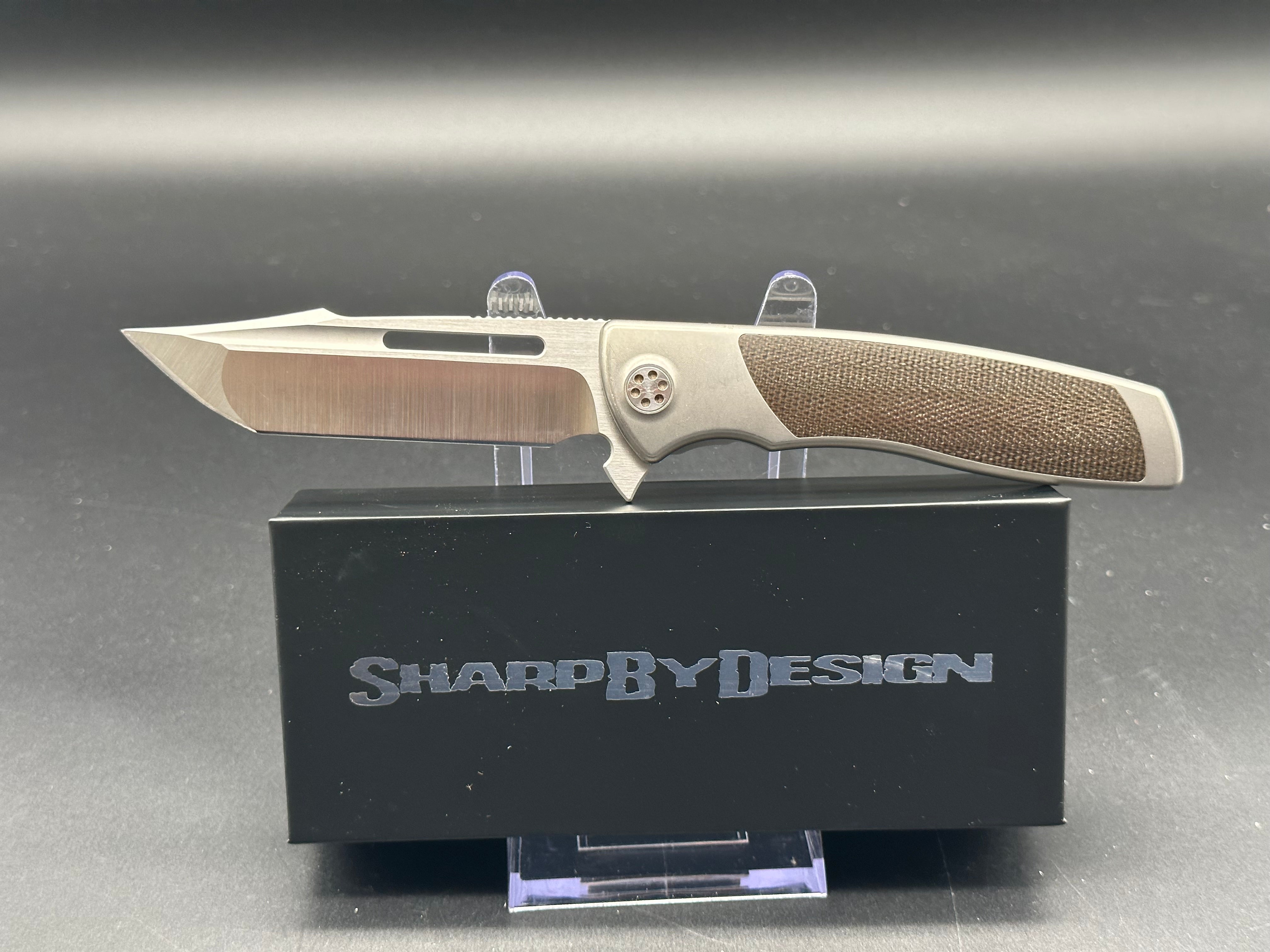 Sharp by Design Mini Evo Typhoon titanium/micarta handle