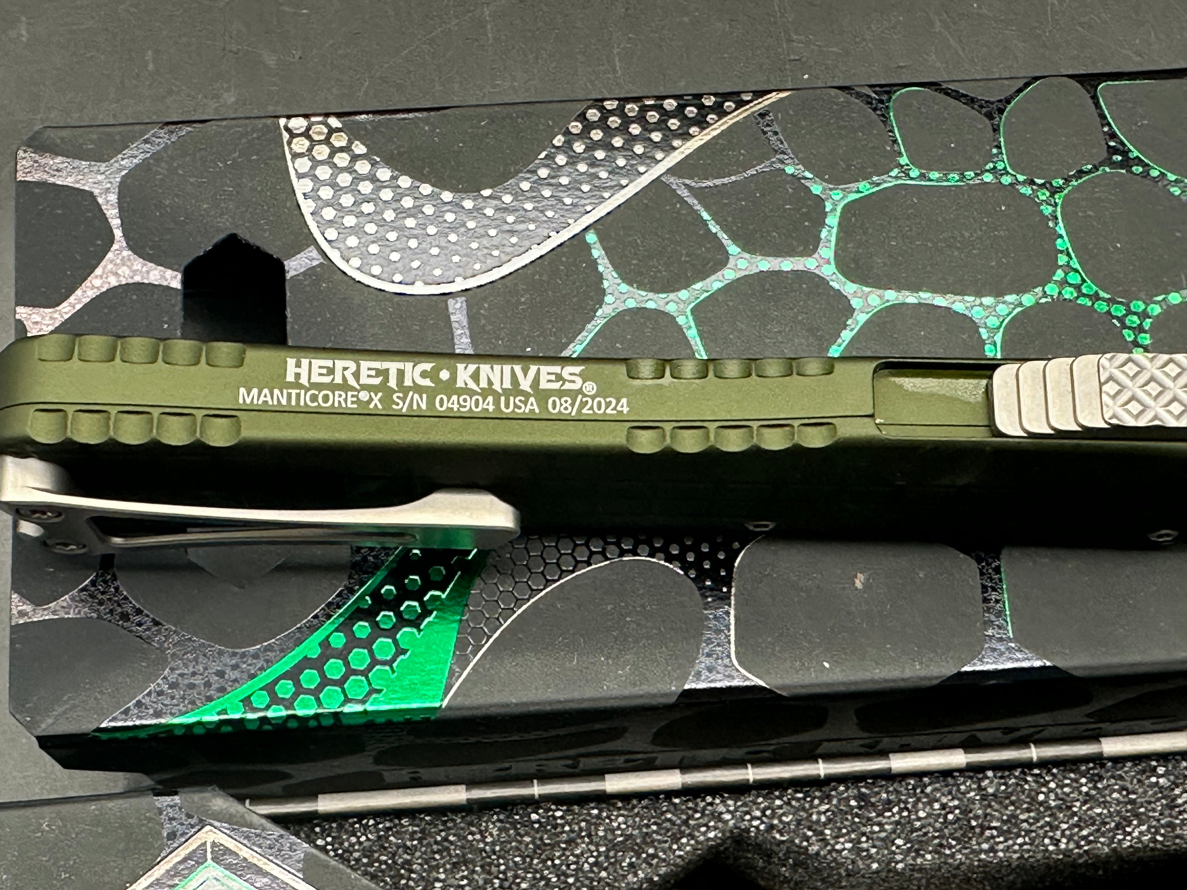 Heretic Manticore X  Green Aluminum/ Magnacut