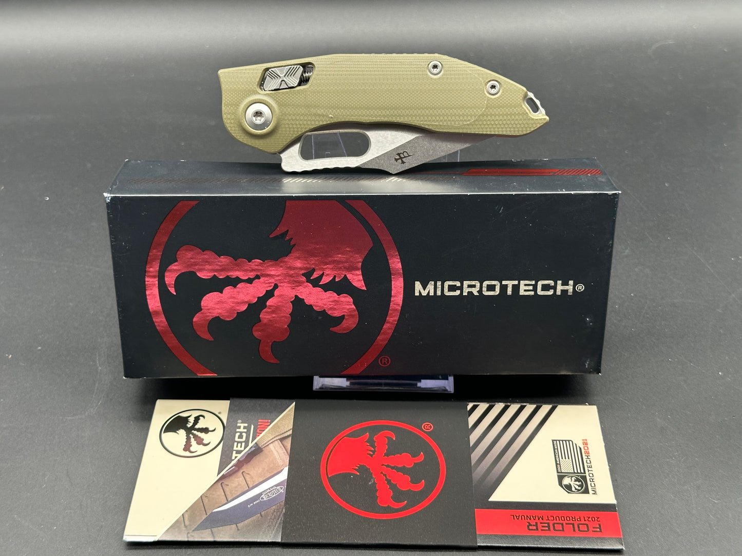 Microtech Stitch Ram-Lok Green G-10 Stonewash