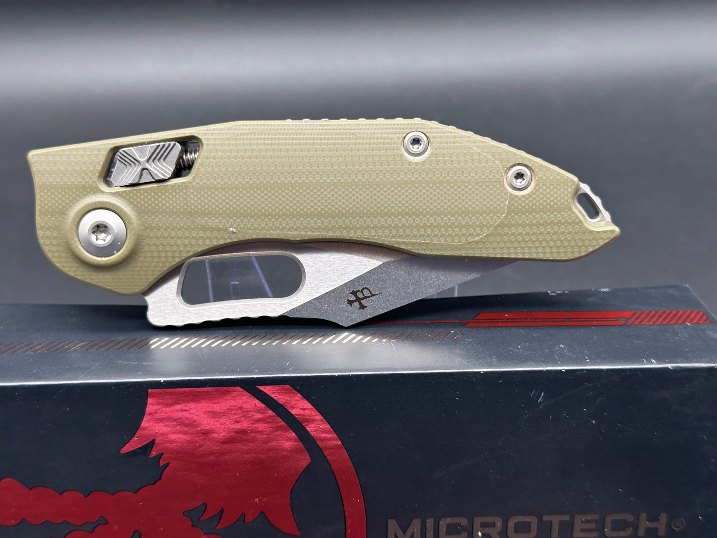 Microtech Stitch Ram-Lok Green G-10 Stonewash