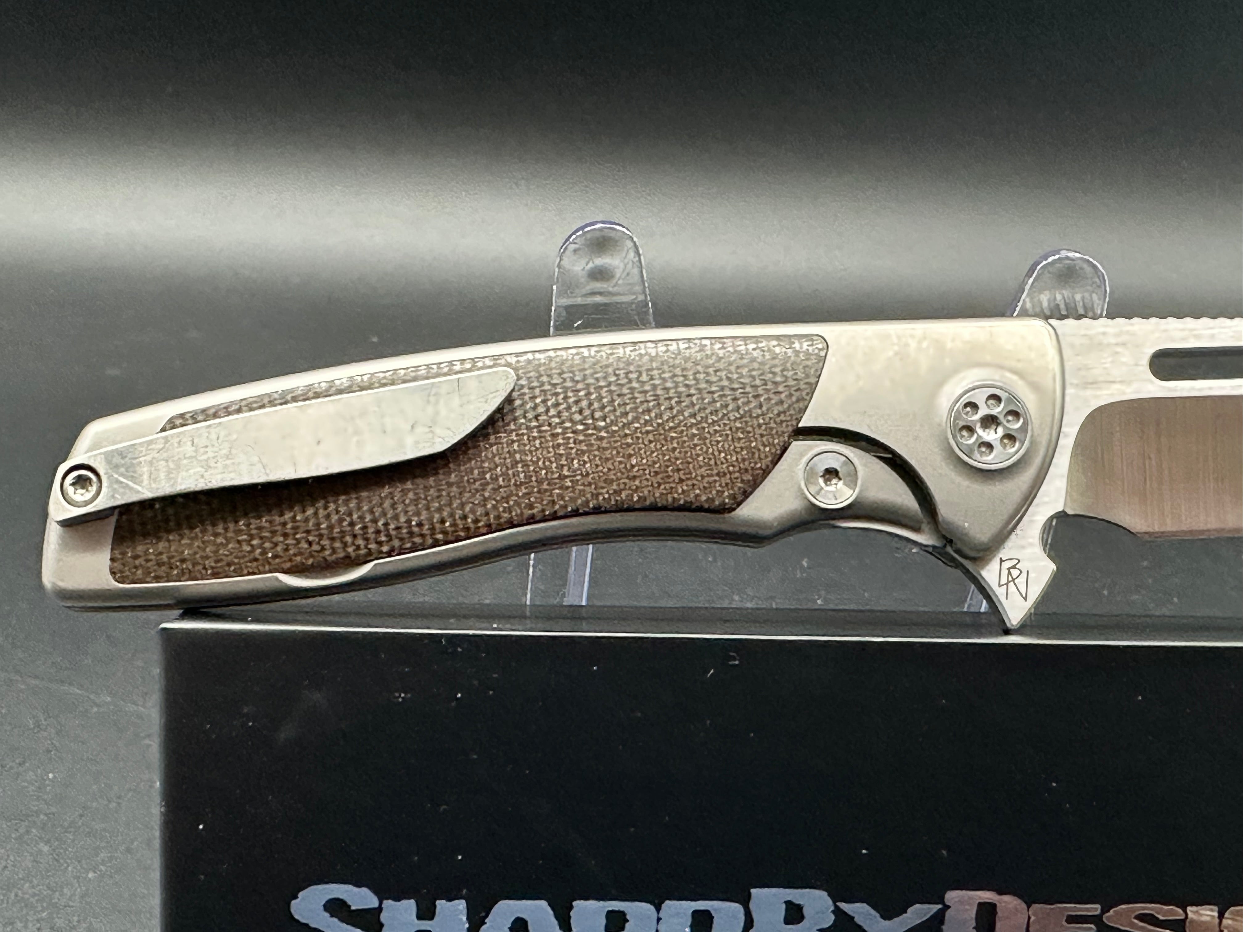 Sharp by Design Mini Evo Typhoon titanium/micarta handle