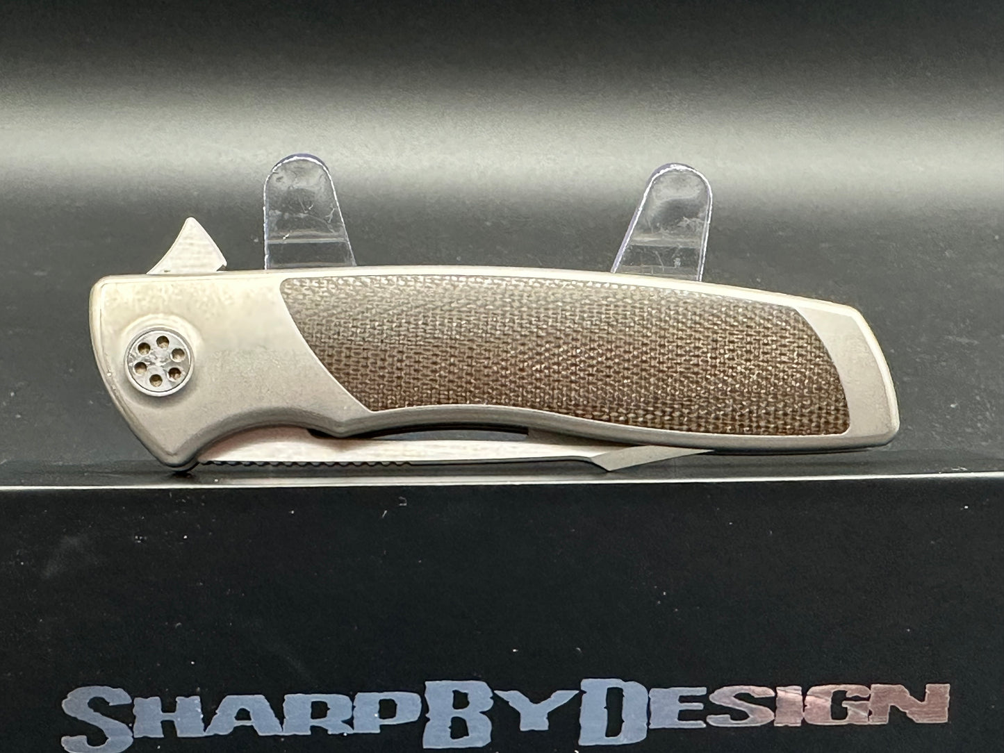 Sharp by Design Mini Evo Typhoon titanium/micarta handle