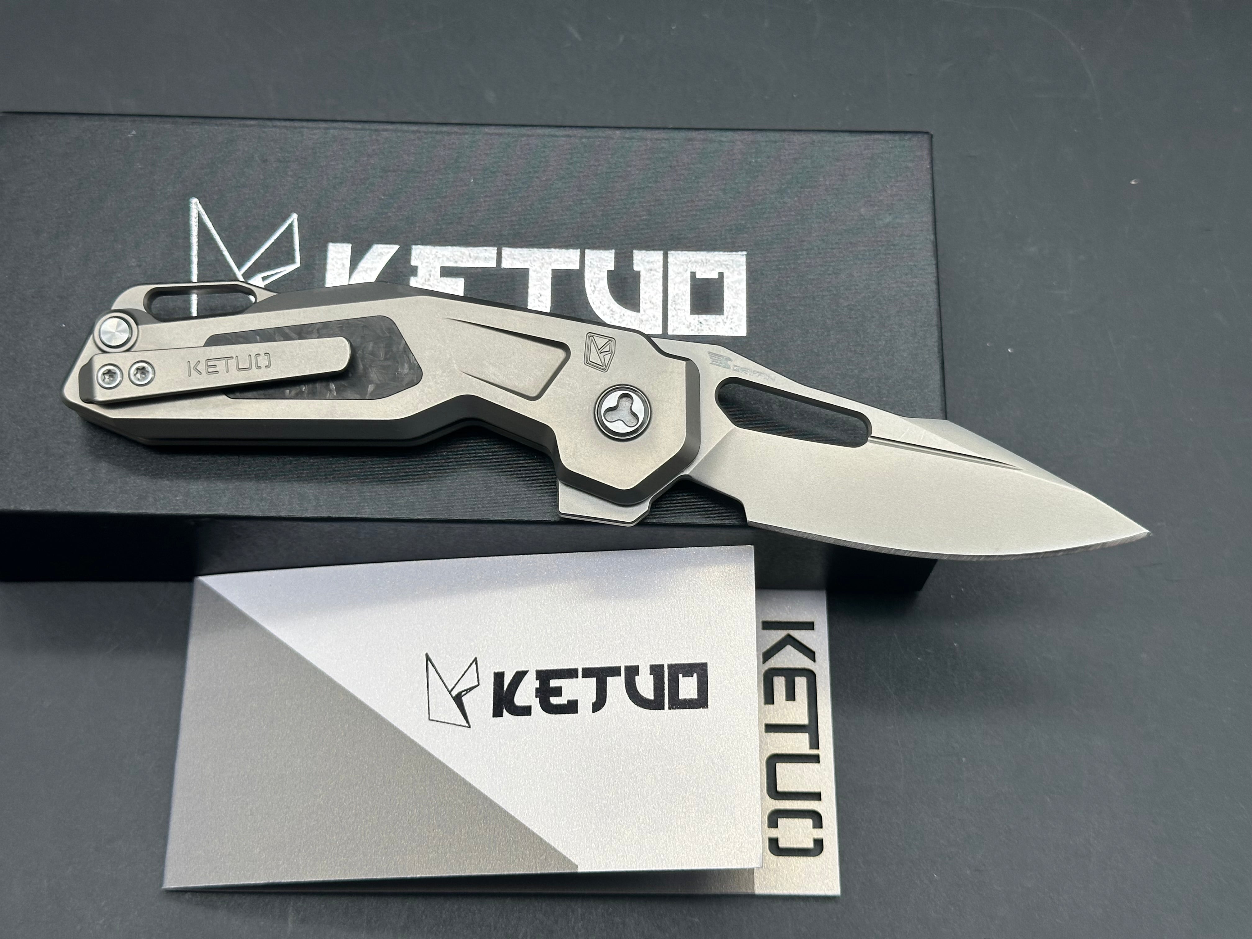Ketuo Mini Griffin v2 titanium scales and tic coated M390 blade