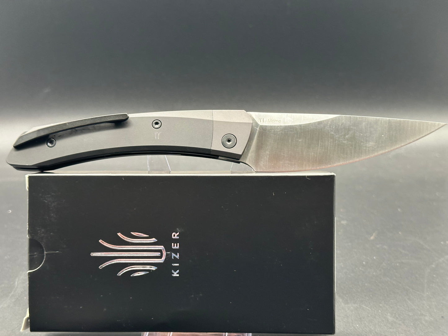 KIZER MOMO POCKET KNIFE 154CM BLADE LINER LOCK ALUMINIUM HANDLE