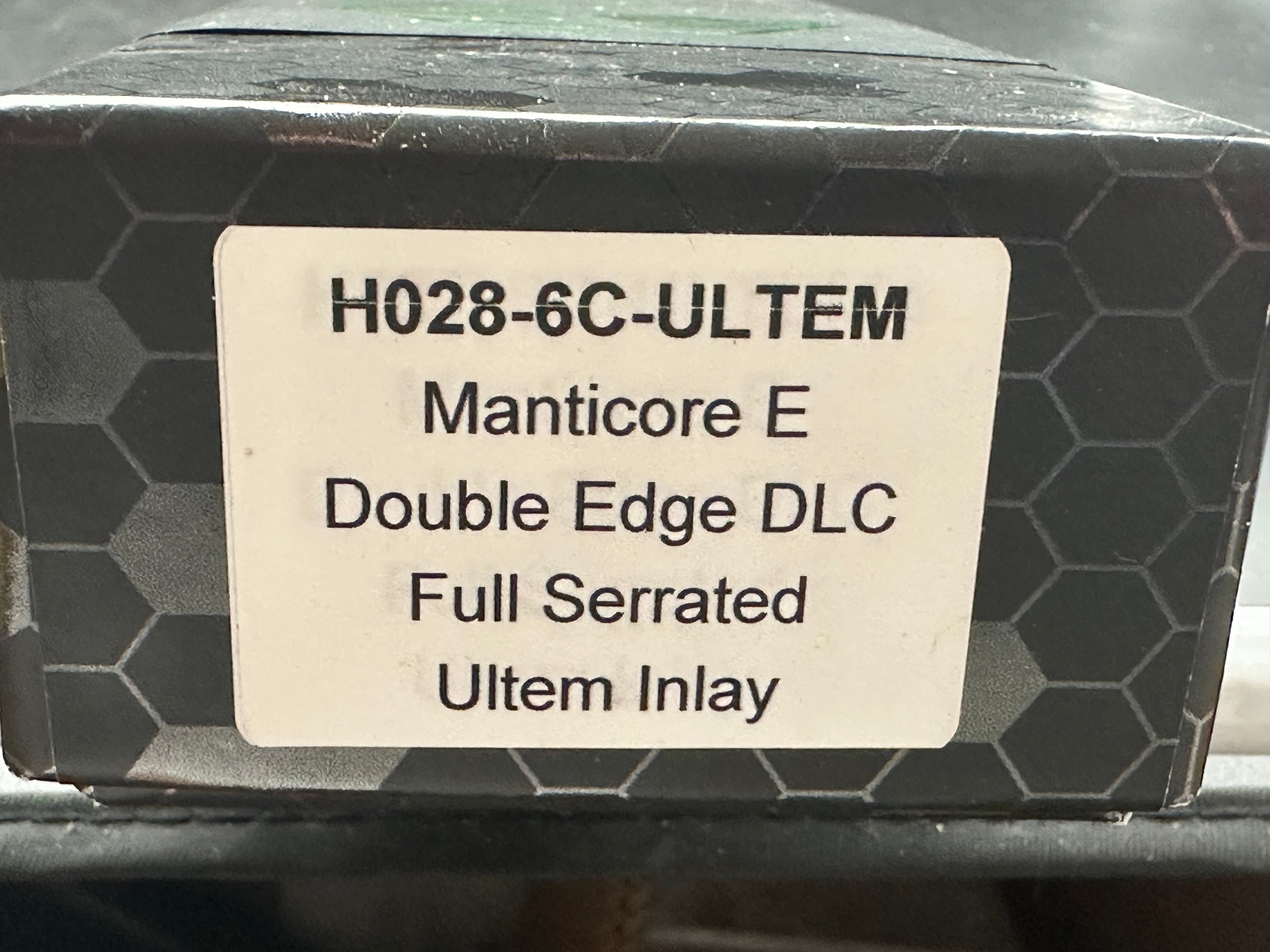 Heretic Manticore E Double Edge DLC Full Serrated Ultem inlay