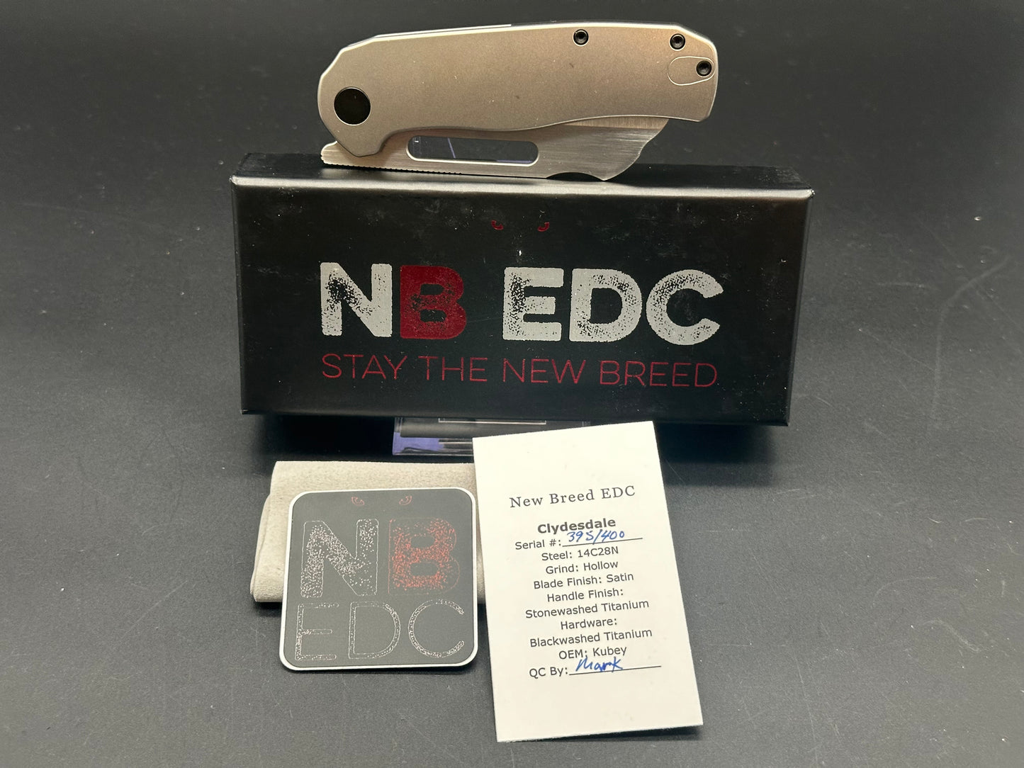 New Breed EDC Clydesdale Titanium handle w/14c28n blade