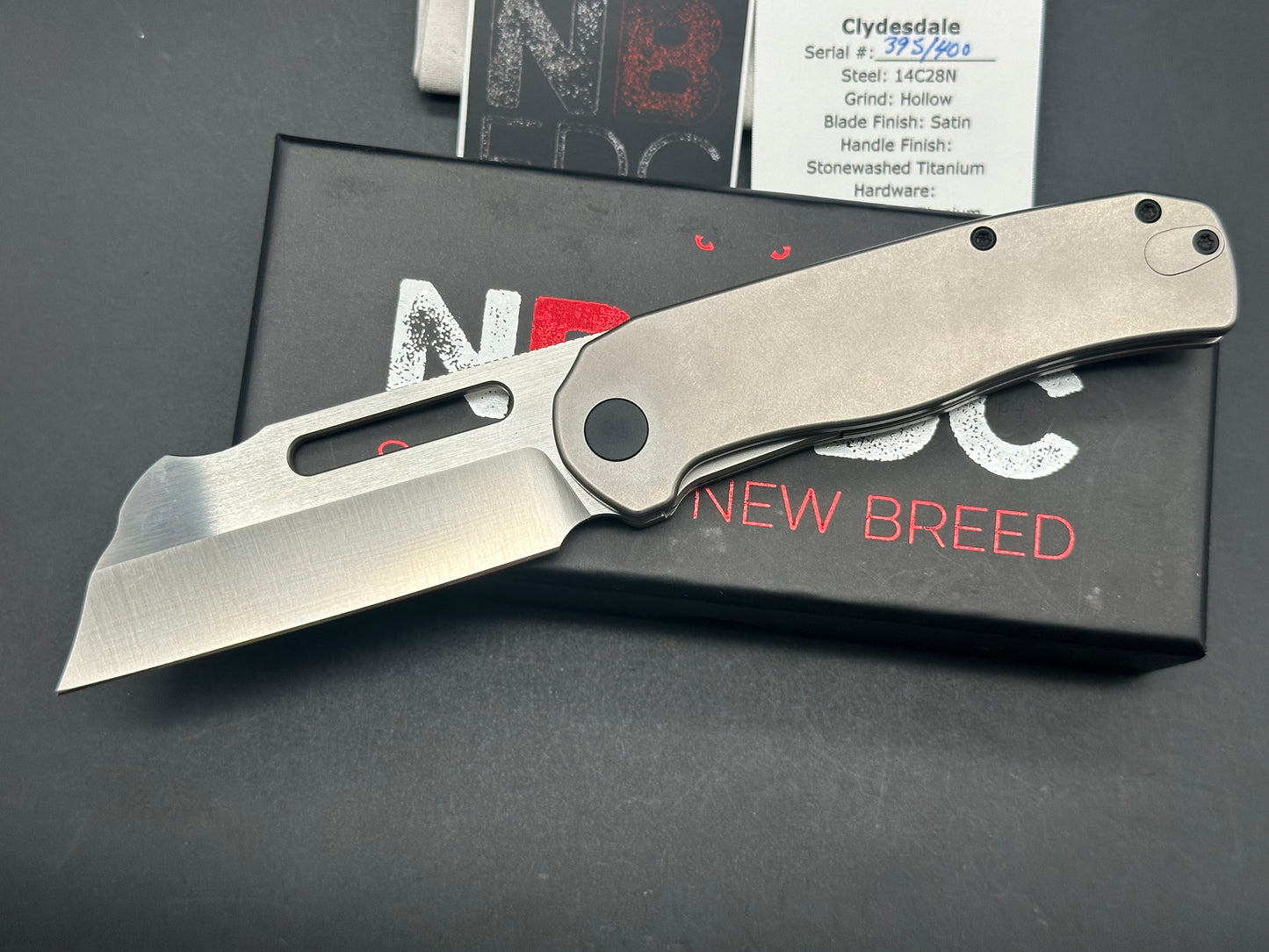 New Breed EDC Clydesdale Titanium handle w/14c28n blade