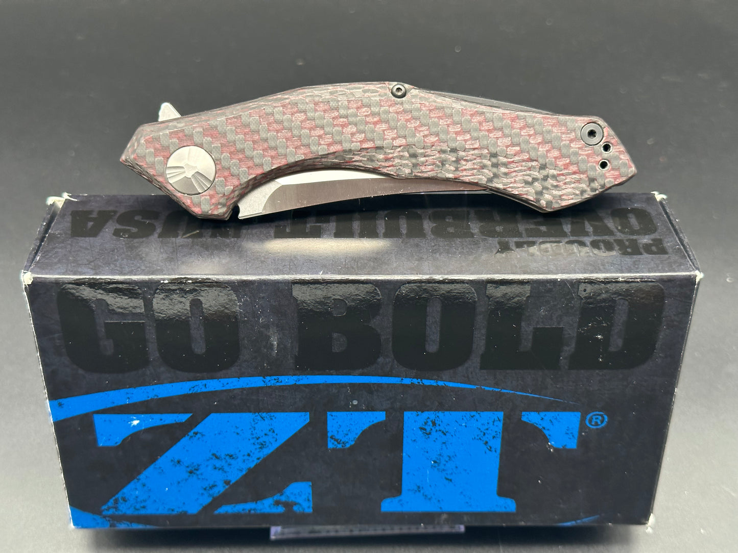 Zero Tolerance Sinkevich 0462 Flipper Knife Red Carbon Fiber