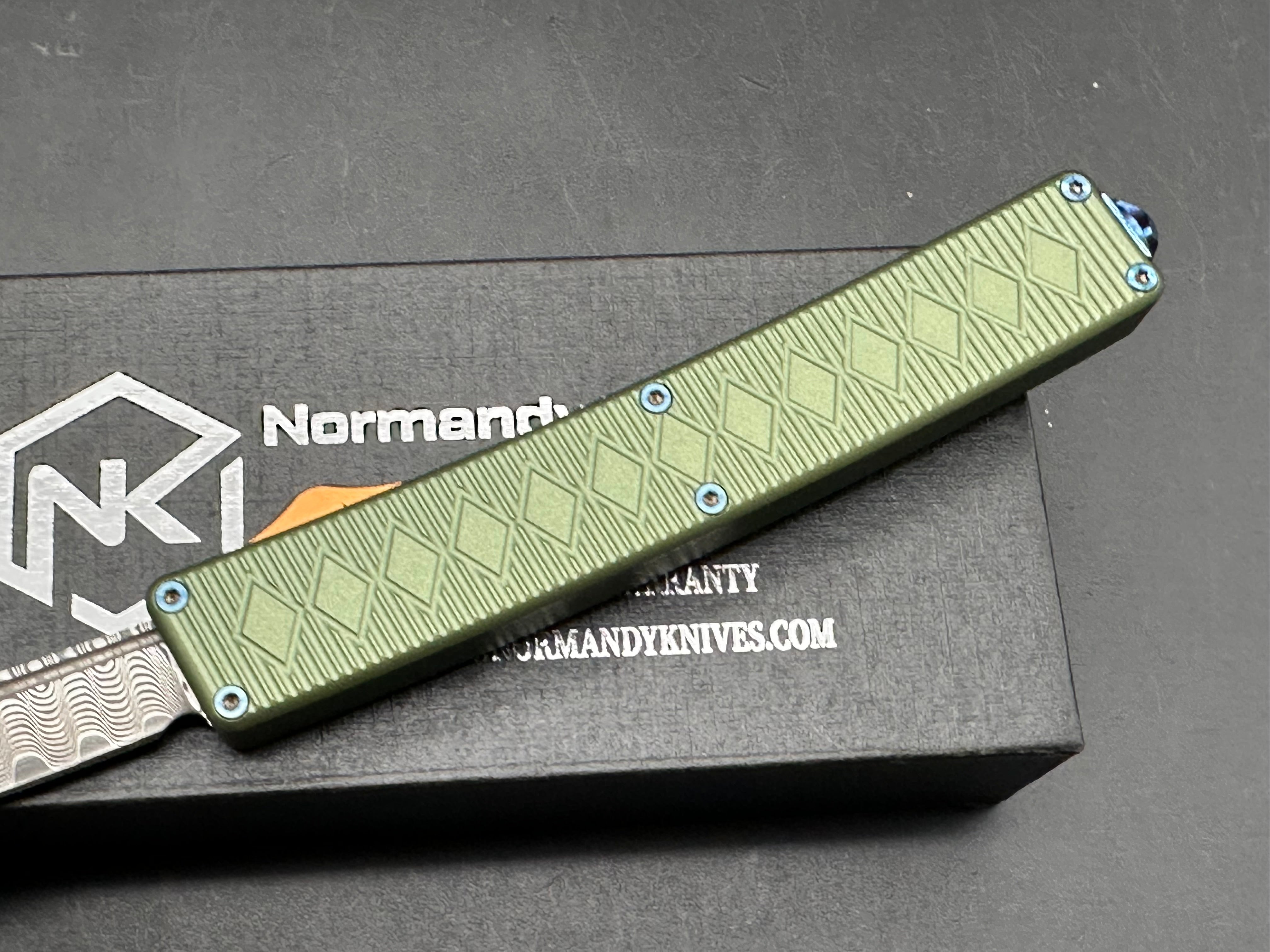 Normandy Knives Shogun: 3.5 inch OTF Damascus VG10 blade