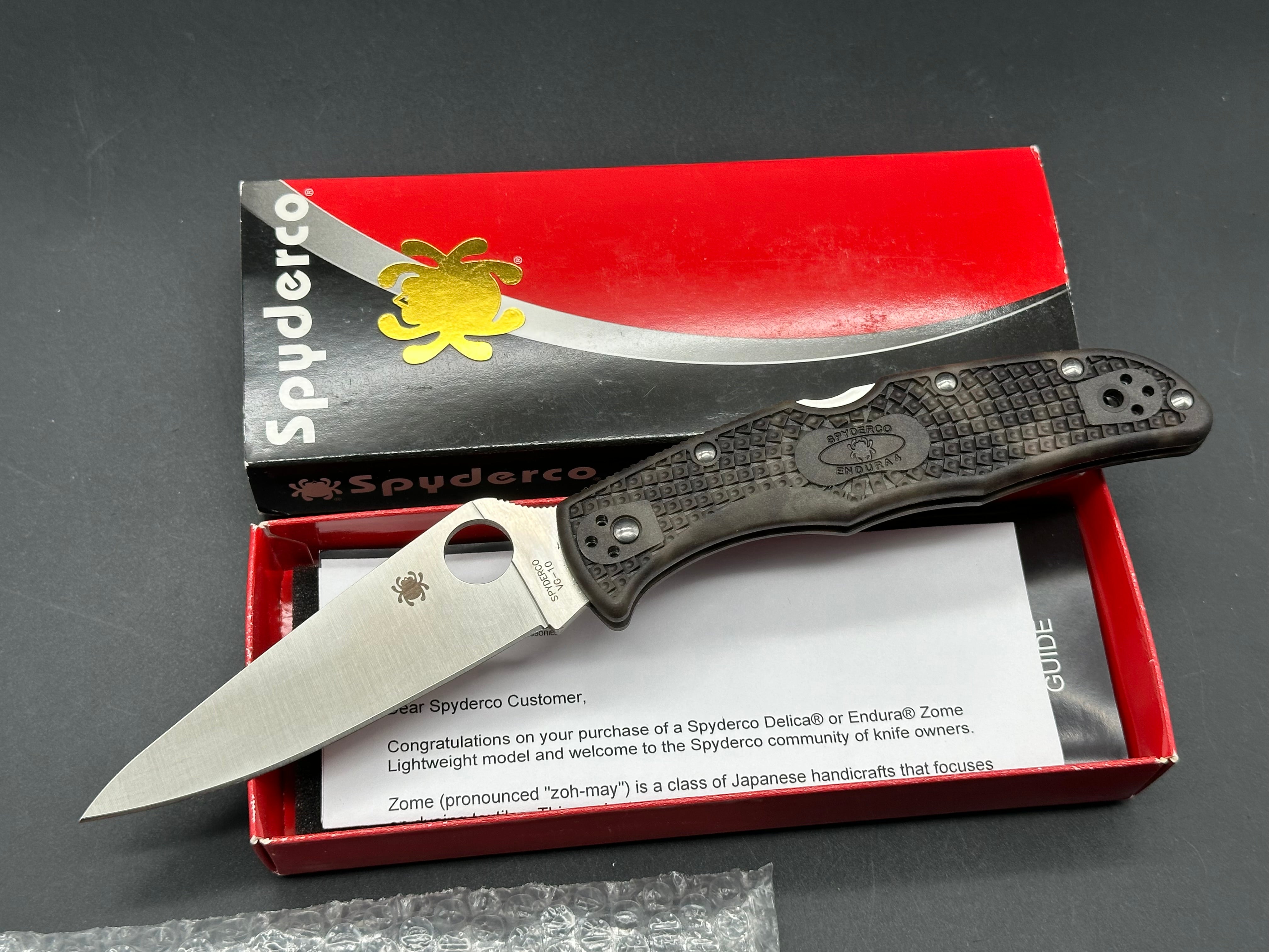 Spyderco Endura 4 Knife Zome Green FRN (3.75" Satin)