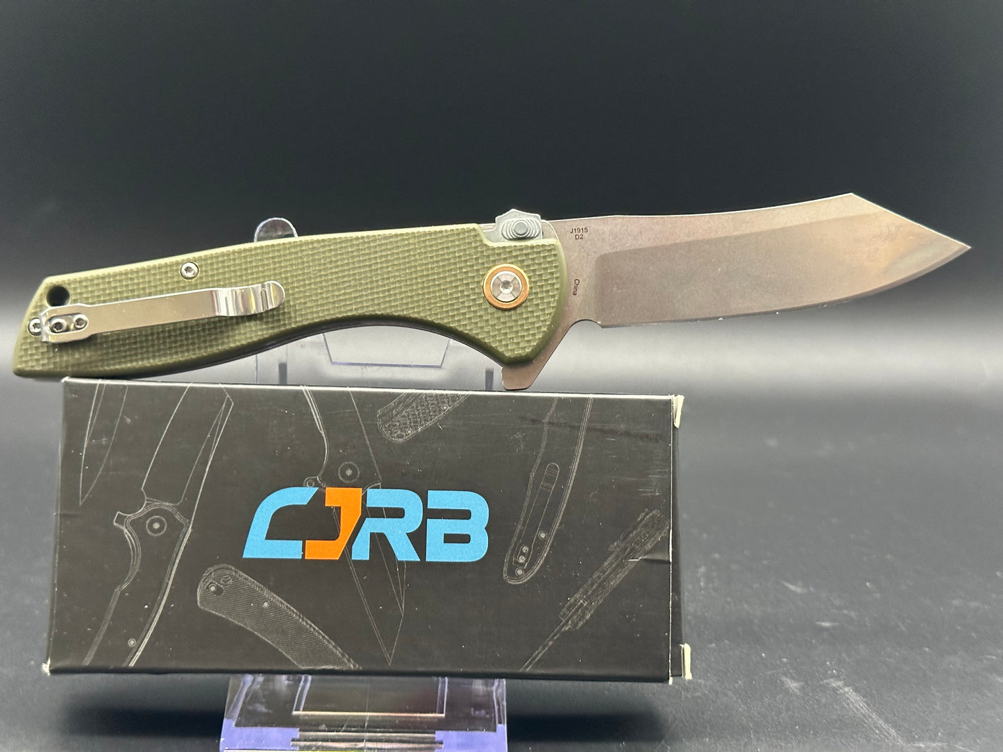 CJRB Kicker Recoil-Lock Knife Green G-10