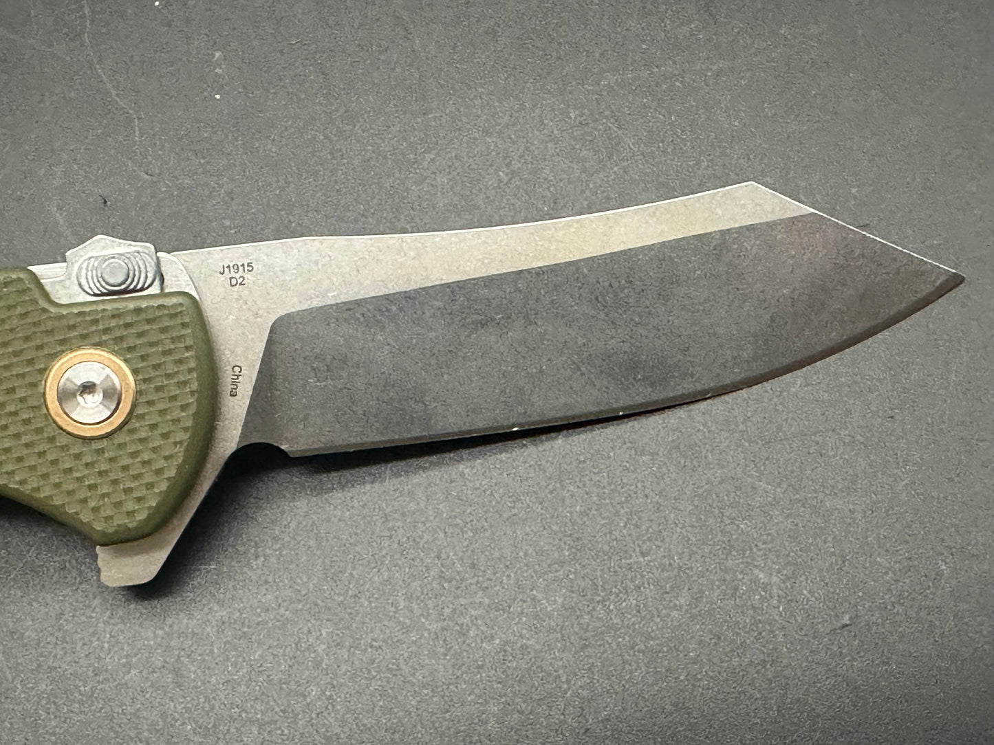 CJRB Kicker Recoil-Lock Knife Green G-10