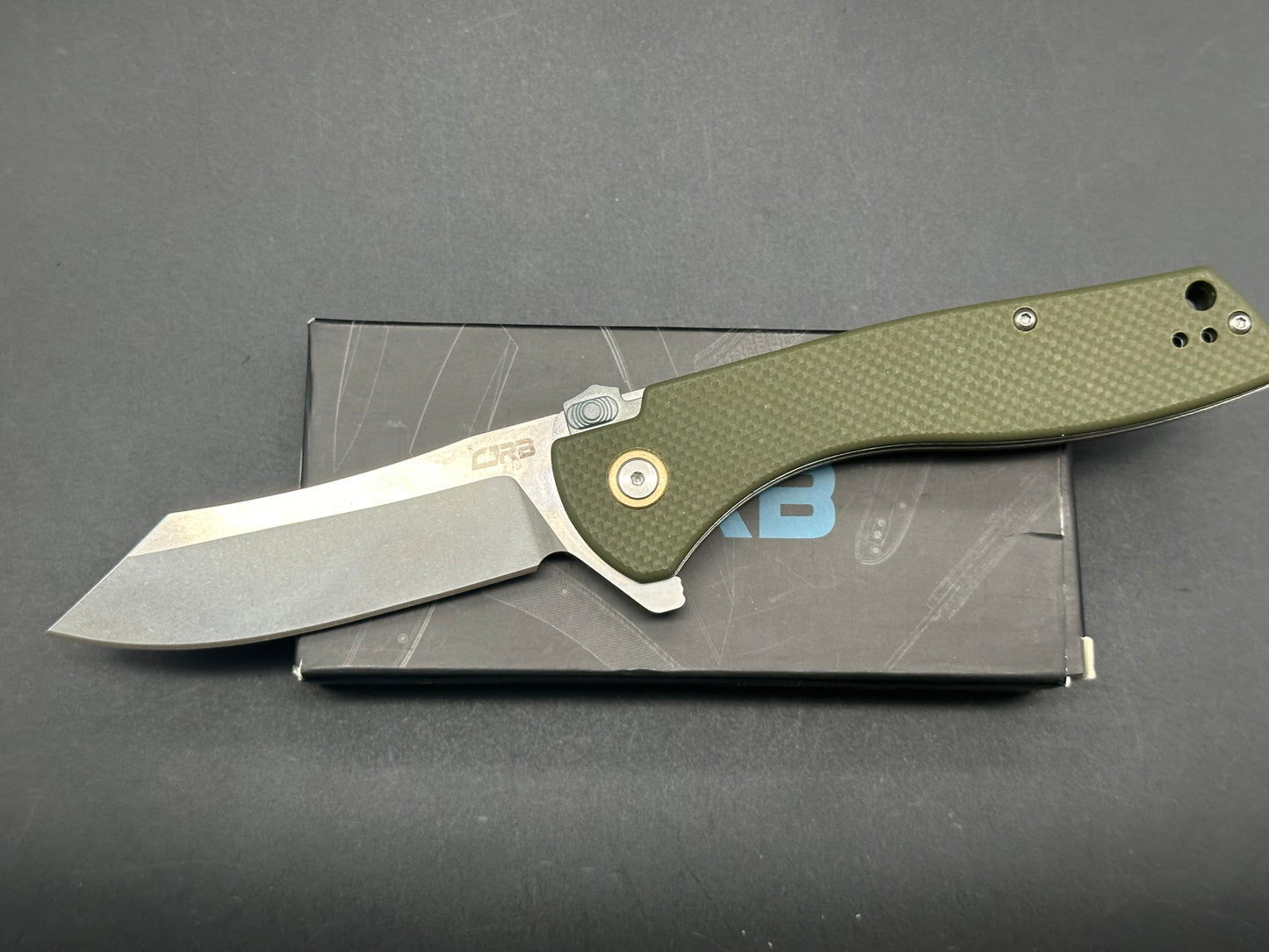 CJRB Kicker Recoil-Lock Knife Green G-10