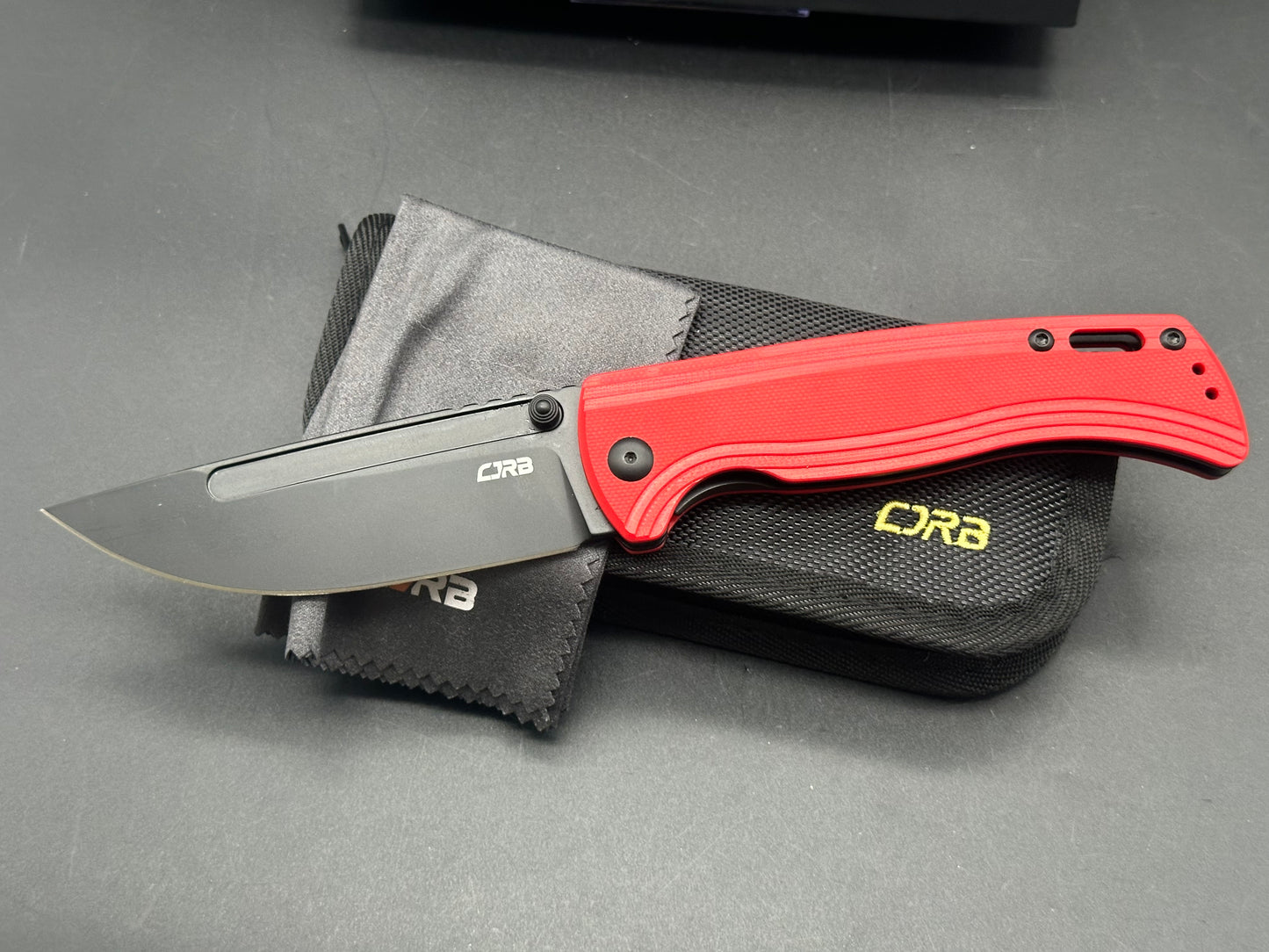 CJRB Cutlery Resource Liner Lock Knife Red G-10