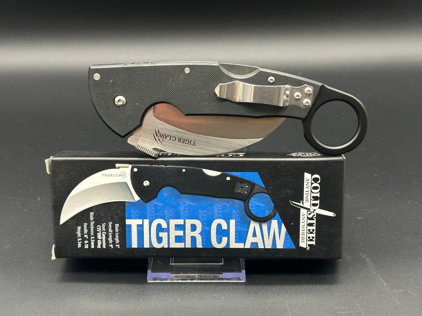 Cold Steel Tiger Claw Karambit Lockback Knife (3.25" Satin) 22KF