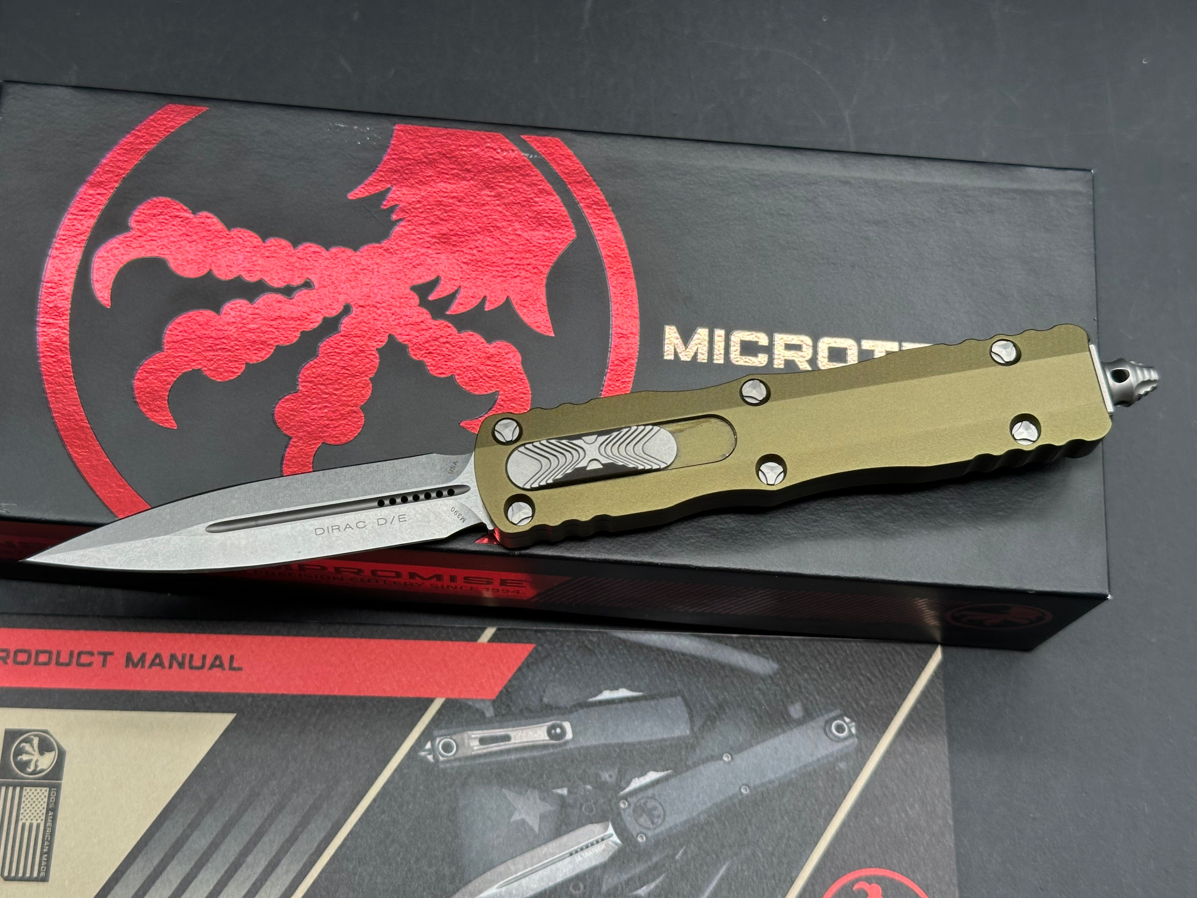 Microtech Dirac Dagger OTF Automatic Knife OD Green (2.88" Stonewash)