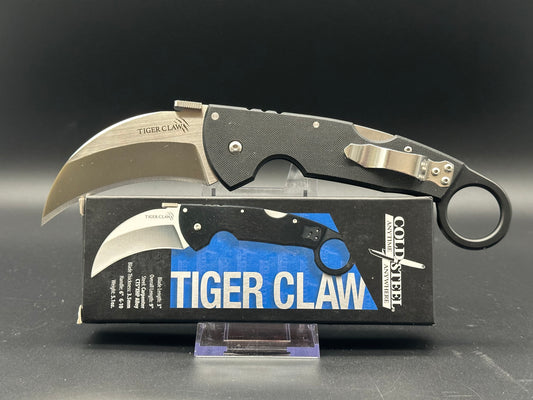 Cold Steel Tiger Claw Karambit Lockback Knife (3.25" Satin) 22KF