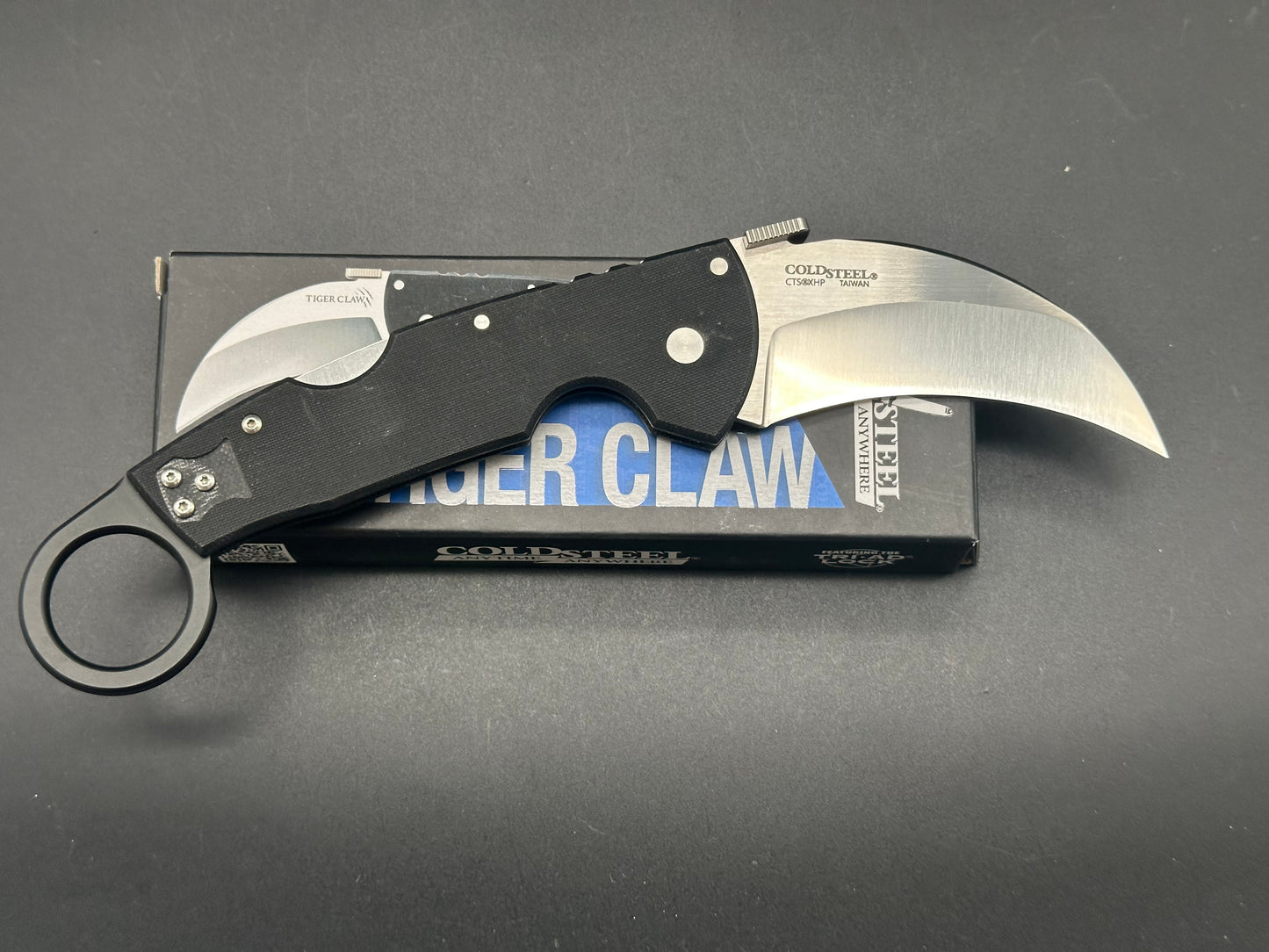 Cold Steel Tiger Claw Karambit Lockback Knife (3.25" Satin) 22KF