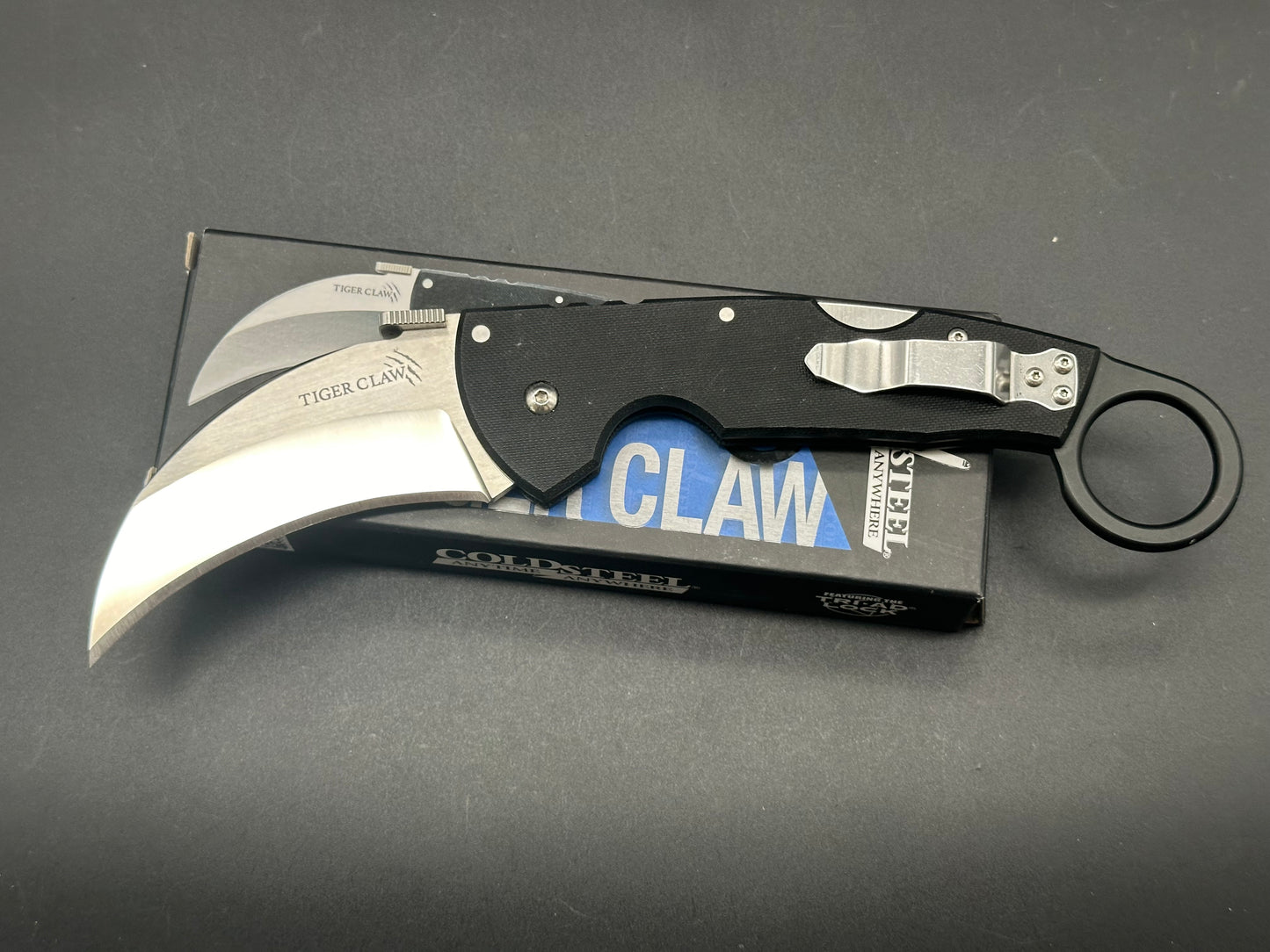 Cold Steel Tiger Claw Karambit Lockback Knife (3.25" Satin) 22KF