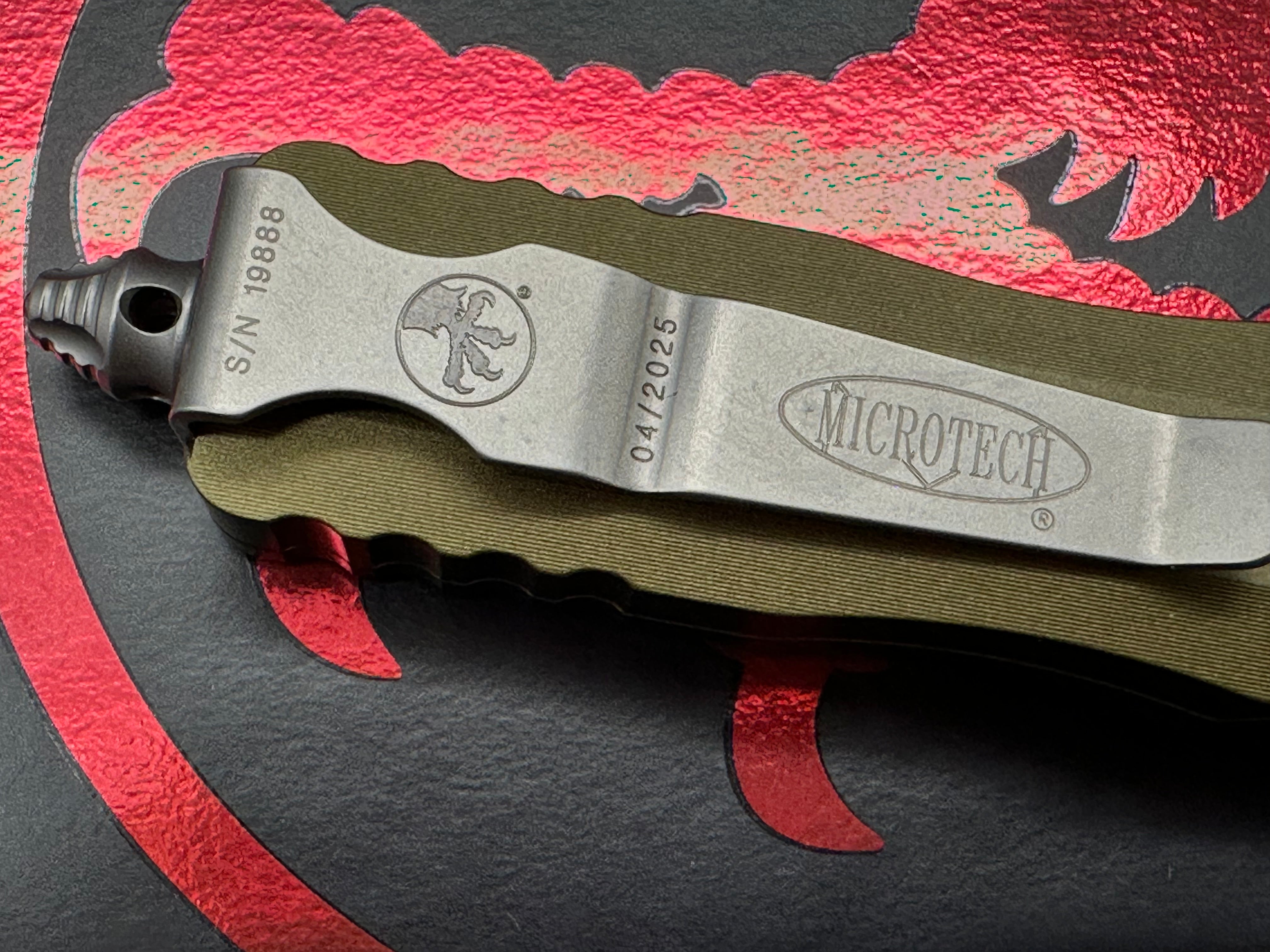 Microtech Dirac Dagger OTF Automatic Knife OD Green (2.88" Stonewash)
