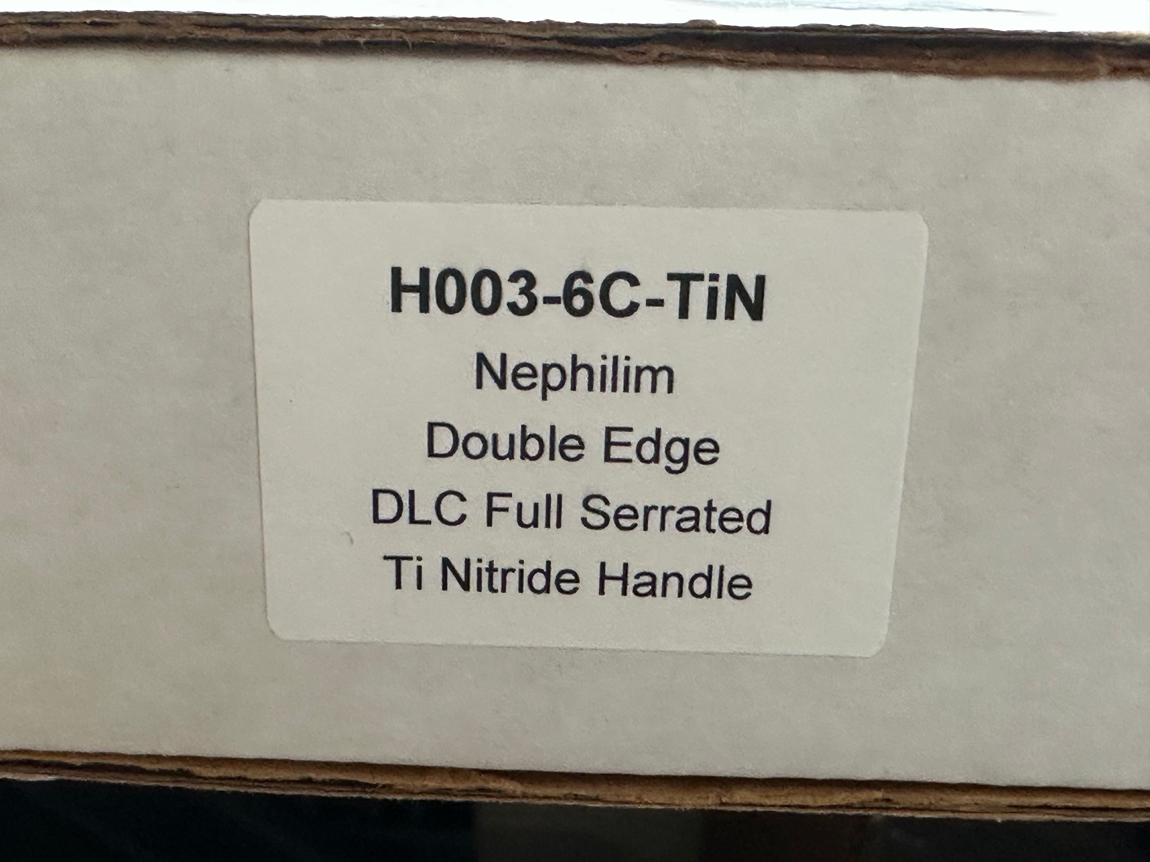 Heretic Nephilim Double Edge DLC full serrated Ti Nitride Handle