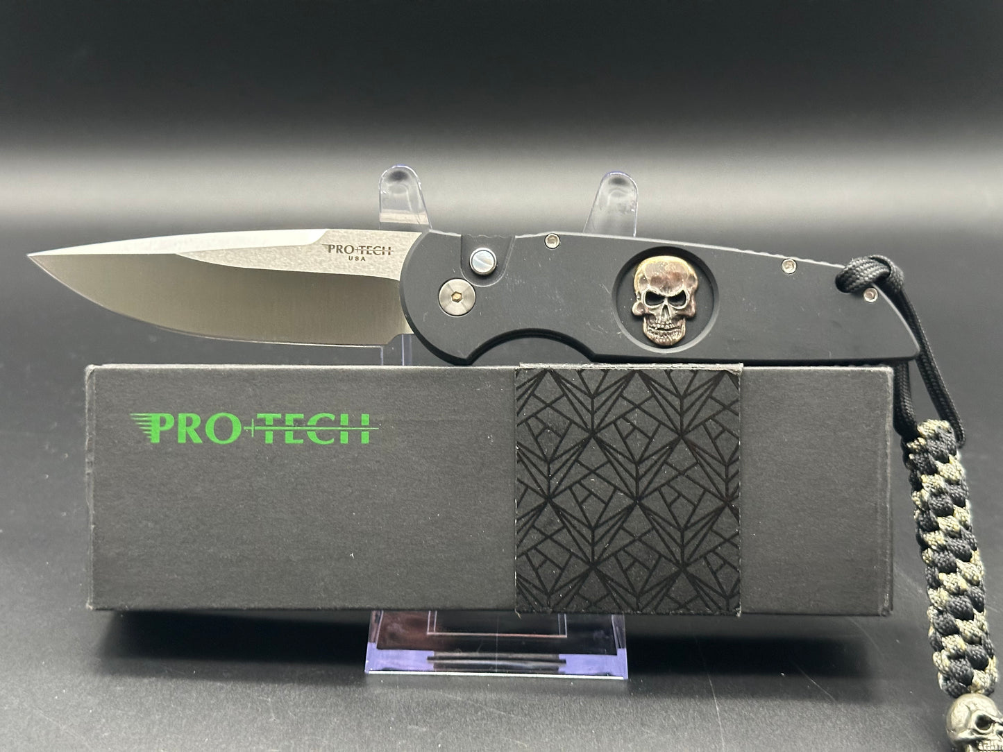 ProTech Tactical Response TR-3 Knife Sterling Silver Skull (3.5" Satin) TR-3.71