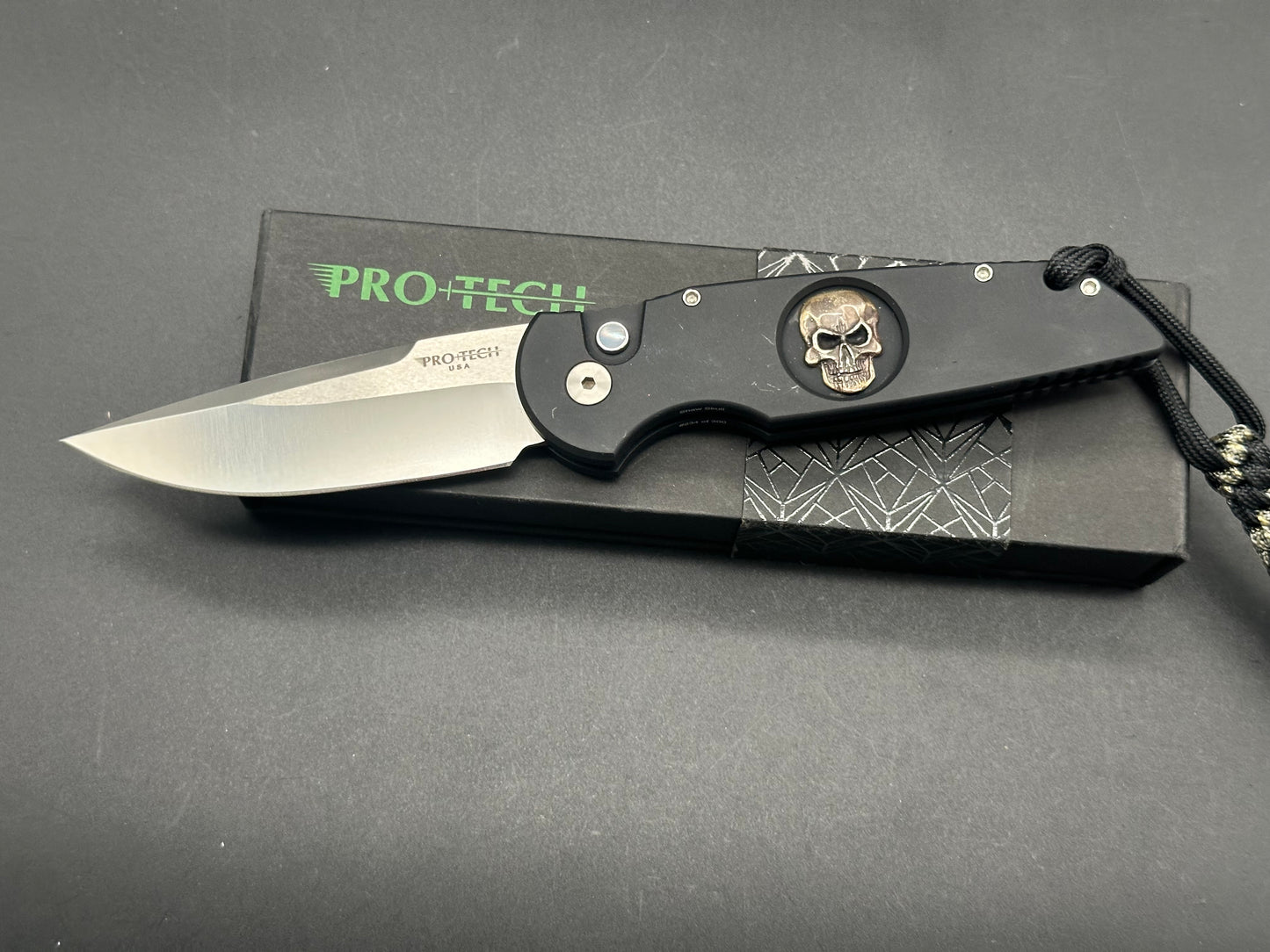 ProTech Tactical Response TR-3 Knife Sterling Silver Skull (3.5" Satin) TR-3.71