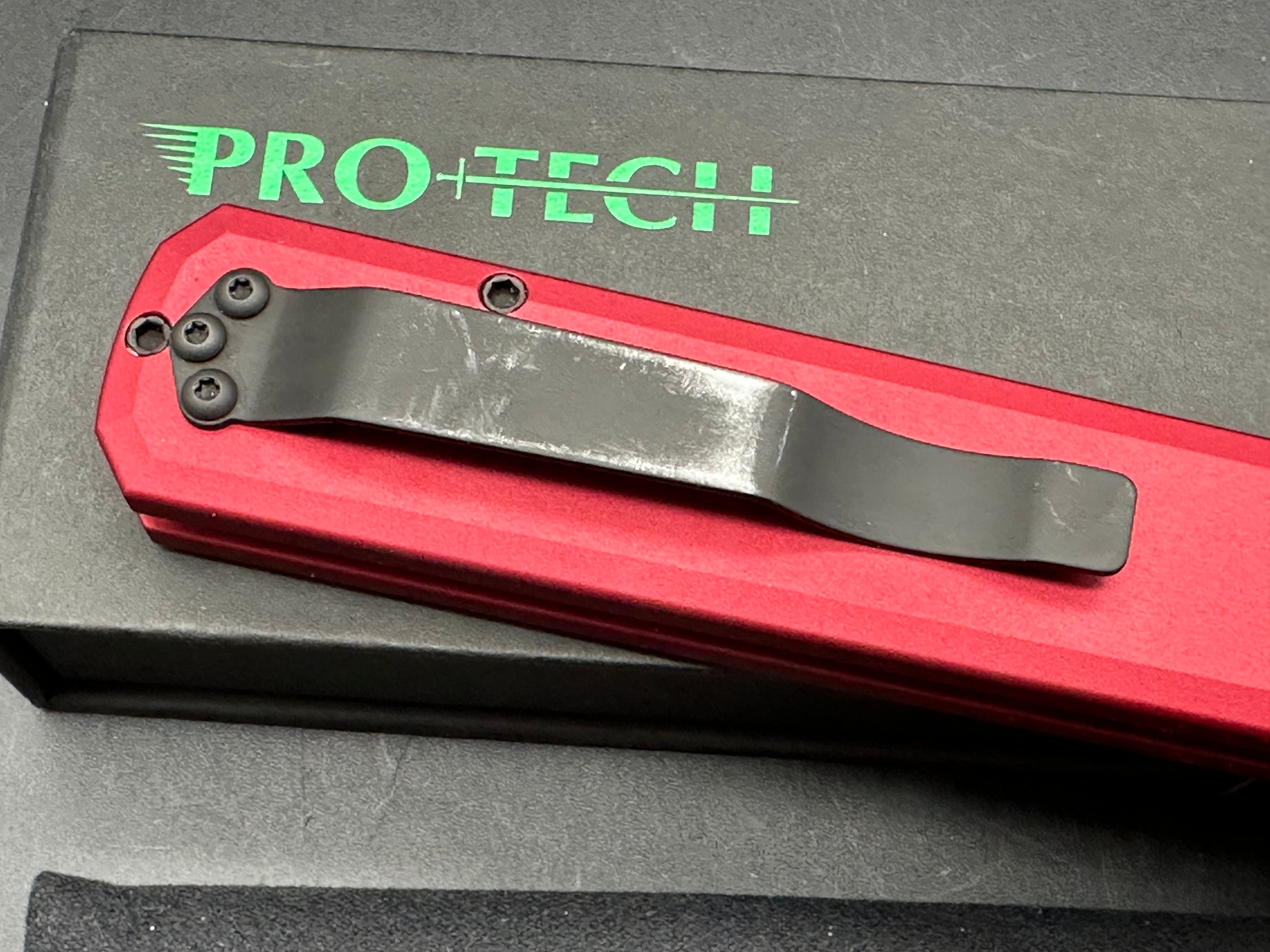 ProTech Godson Automatic Knife Red Aluminum (3.15" Black)
