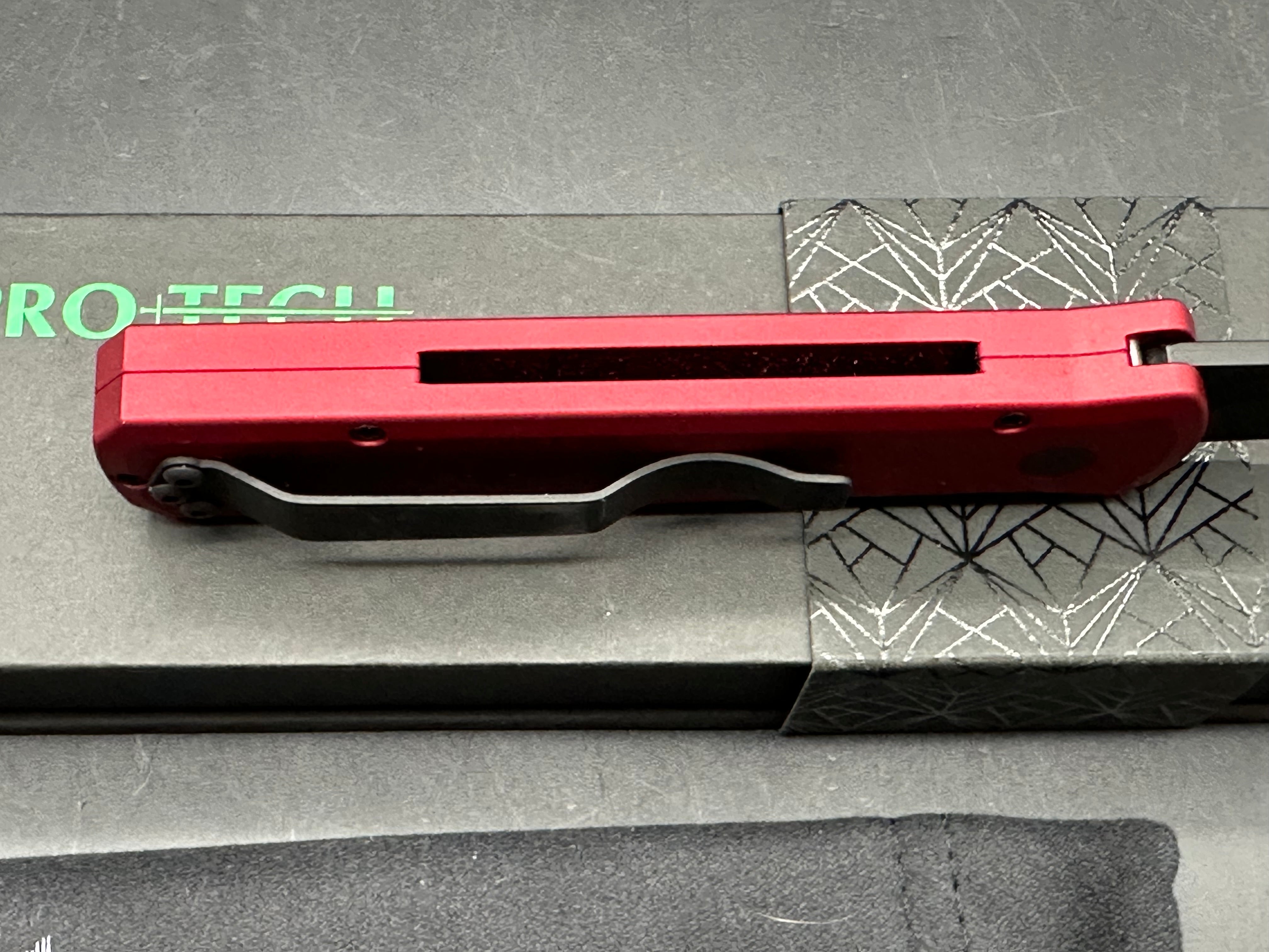 ProTech Godson Automatic Knife Red Aluminum (3.15" Black)