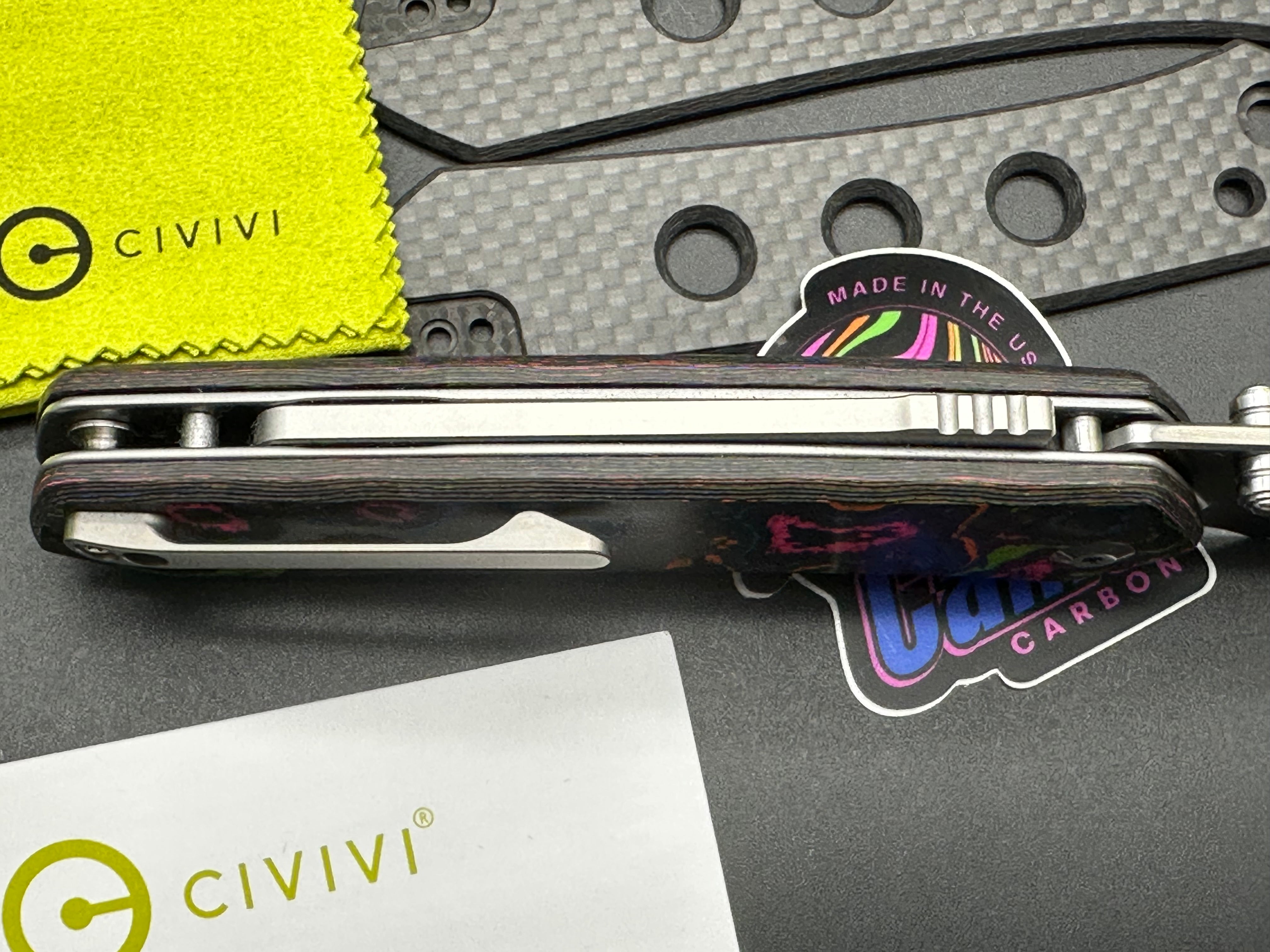 Civivi Vision FG - LNIB - Knifecenter exclusive in S35VN - custom 80's camo carbon scales & Skiff bearings