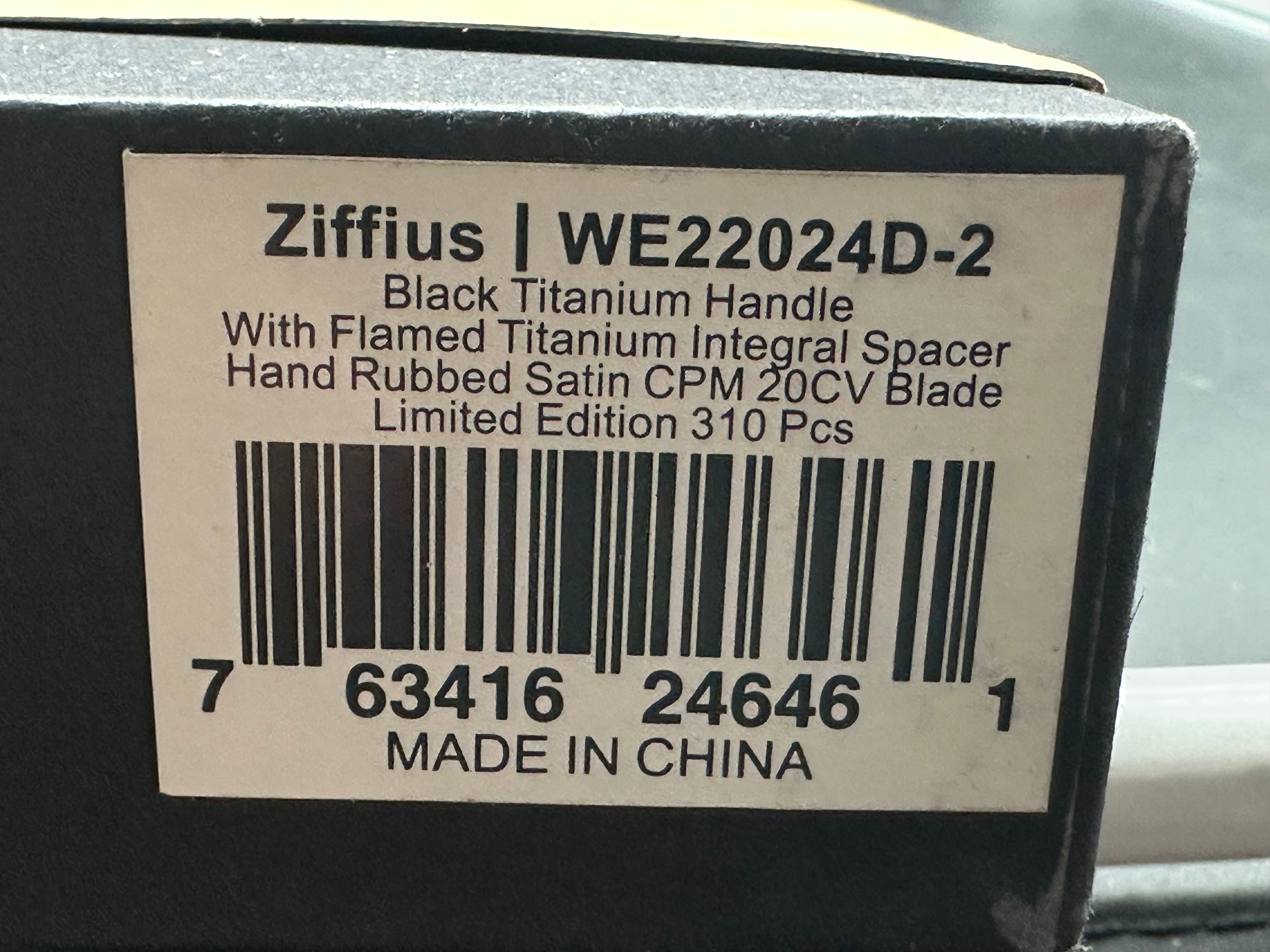We Knife Limited Edition Ziffius #26/310