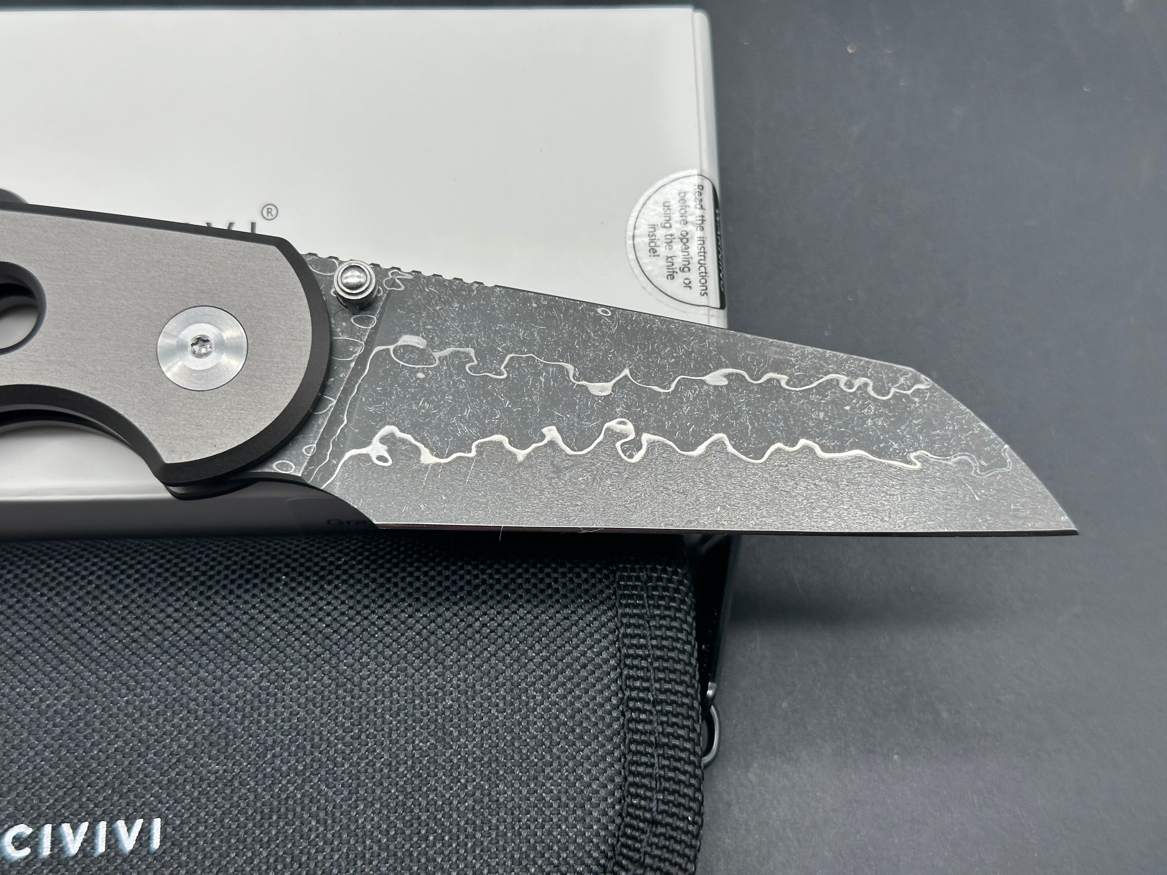 CIVIVI Pragma Prime Thumb Stud & Button Lock Knife Aluminum Handle (3.49" Damascus Blade)