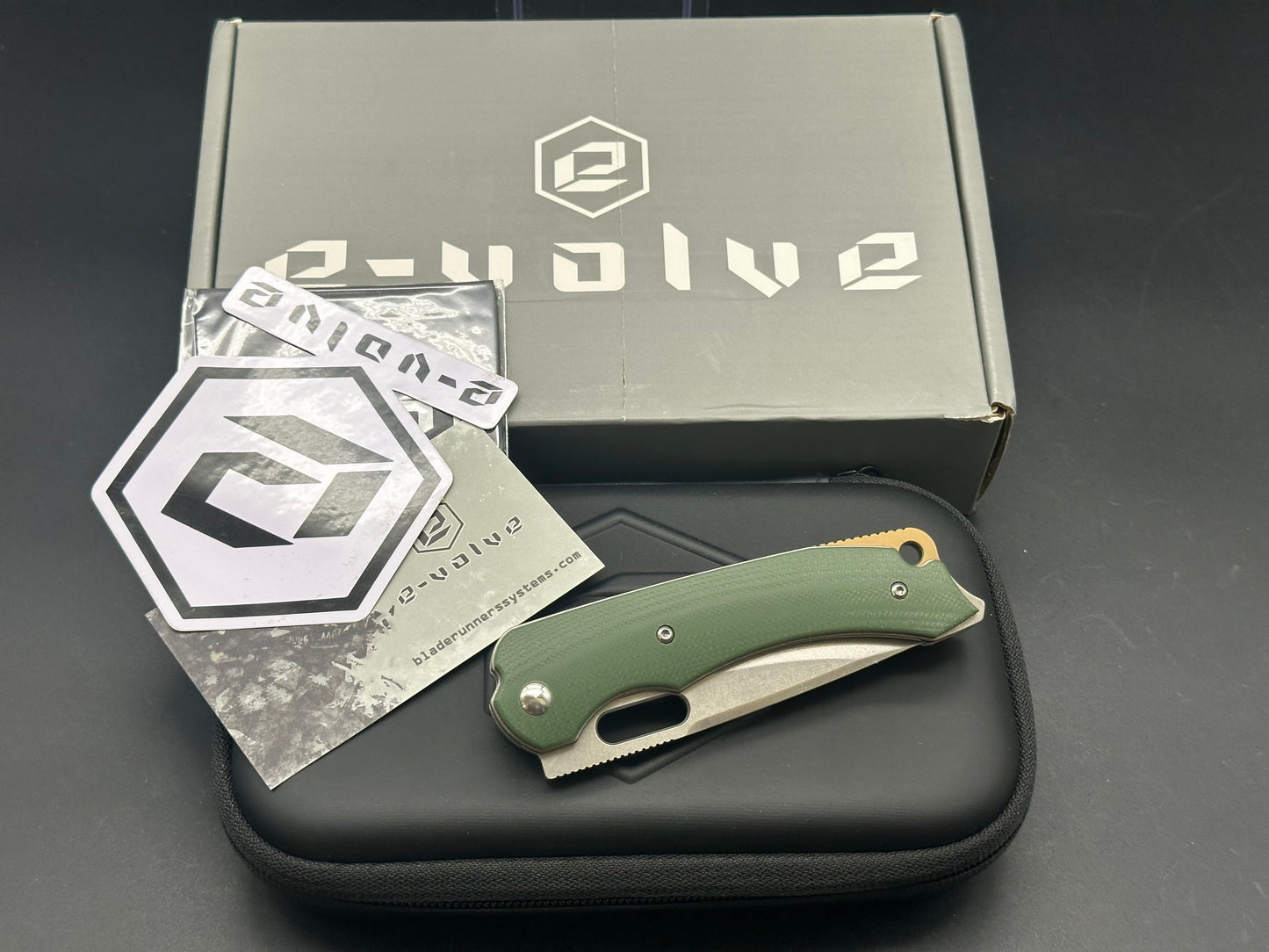 BRS E-Volve Navajo Liner Lock Knife Green G10 (3.5" Stonewash)