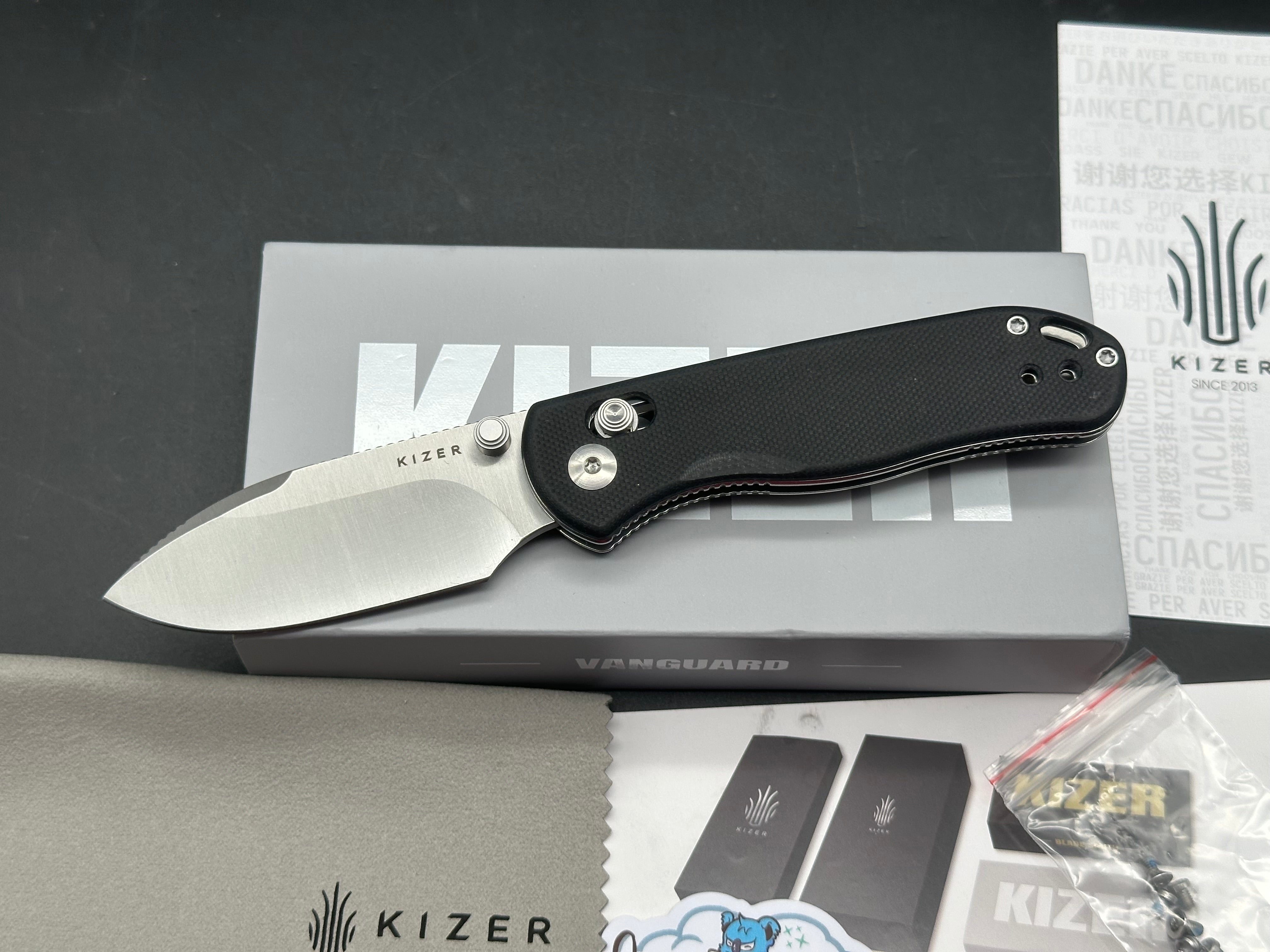 Kizer Drop Bear 2 clutch lock black G10 / AEB-L blade