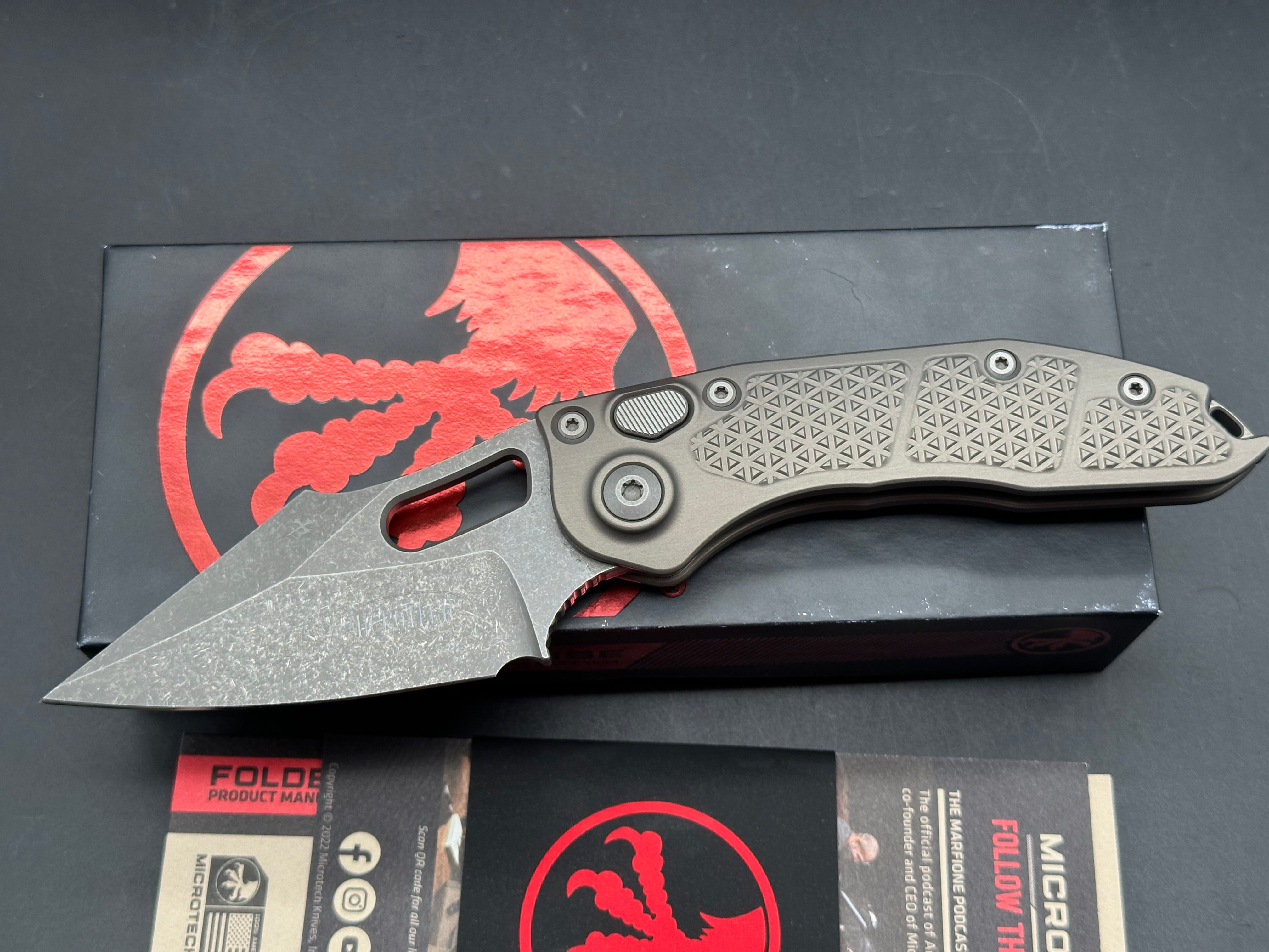Microtech Stitch-A S/E Automatic Knife Natural Clear Gray (3.75" Apocalyptic)
