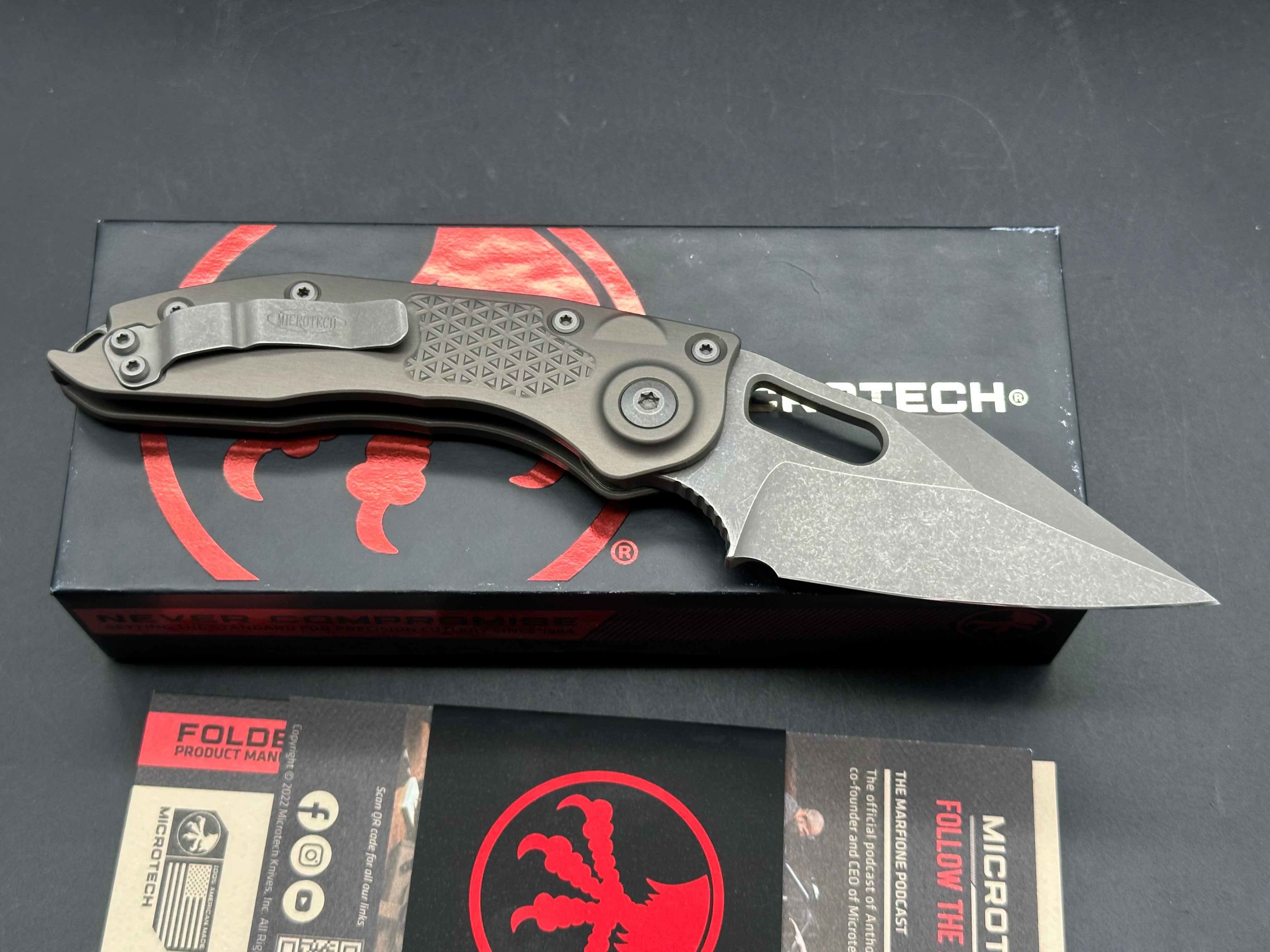 Microtech Stitch-A S/E Automatic Knife Natural Clear Gray (3.75" Apocalyptic)