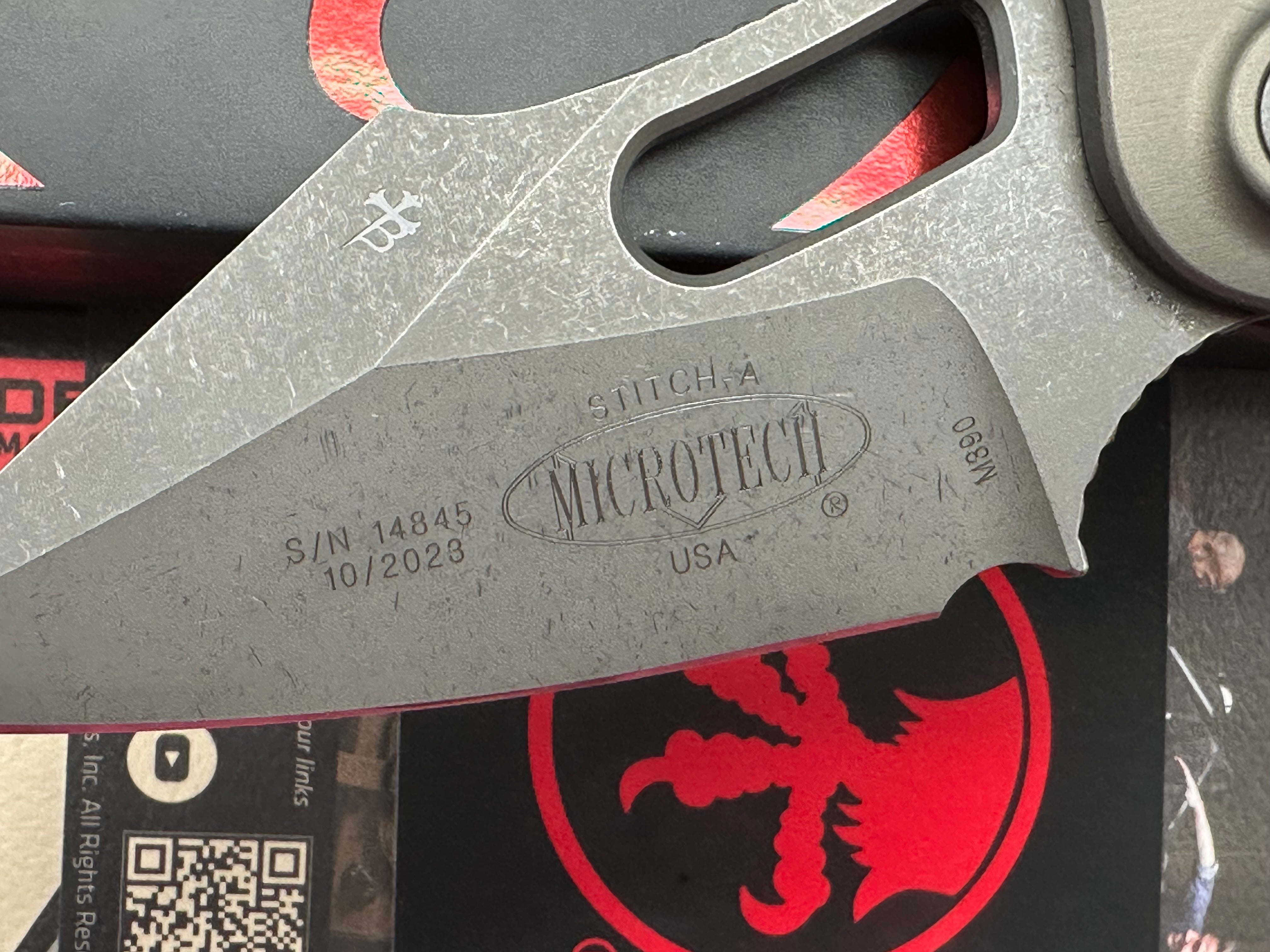 Microtech Stitch-A S/E Automatic Knife Natural Clear Gray (3.75" Apocalyptic)