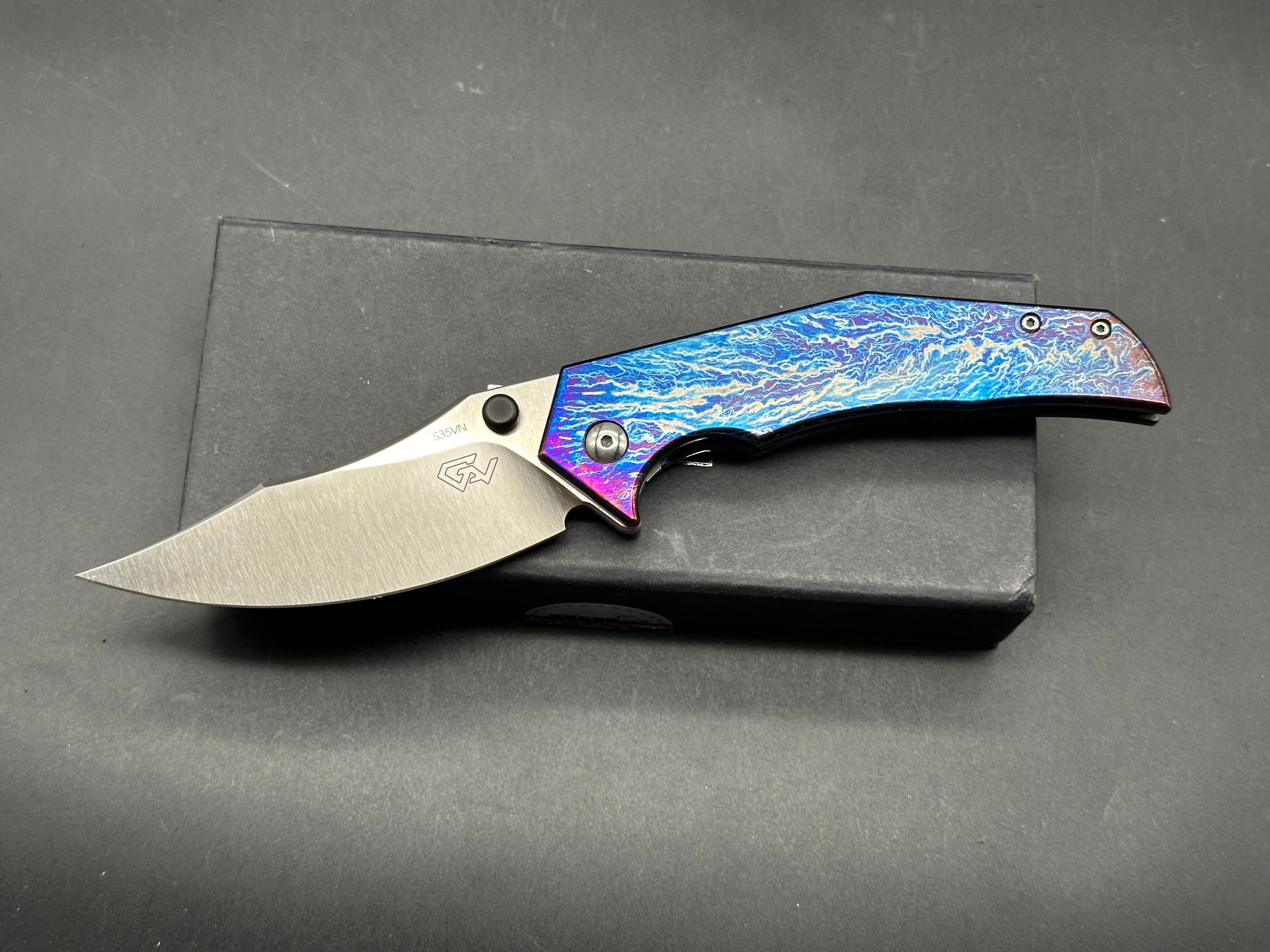 Massdrop Gavco Thrasher S35VN steel, custom anno titanium handle