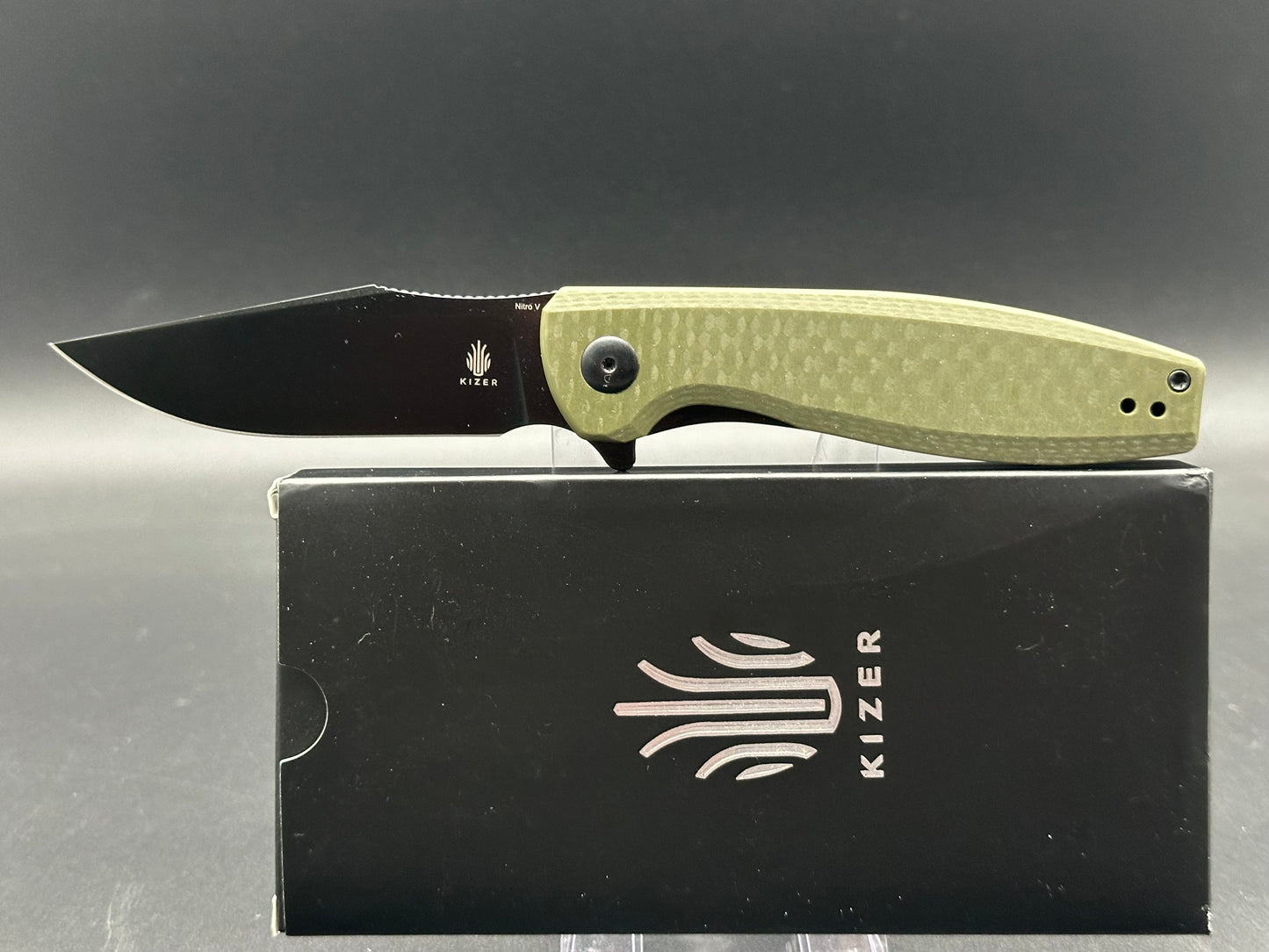 Kizer Crocodile NitroV Blade Liner Lock G10 Handle V4716M1 (3.45" Black)