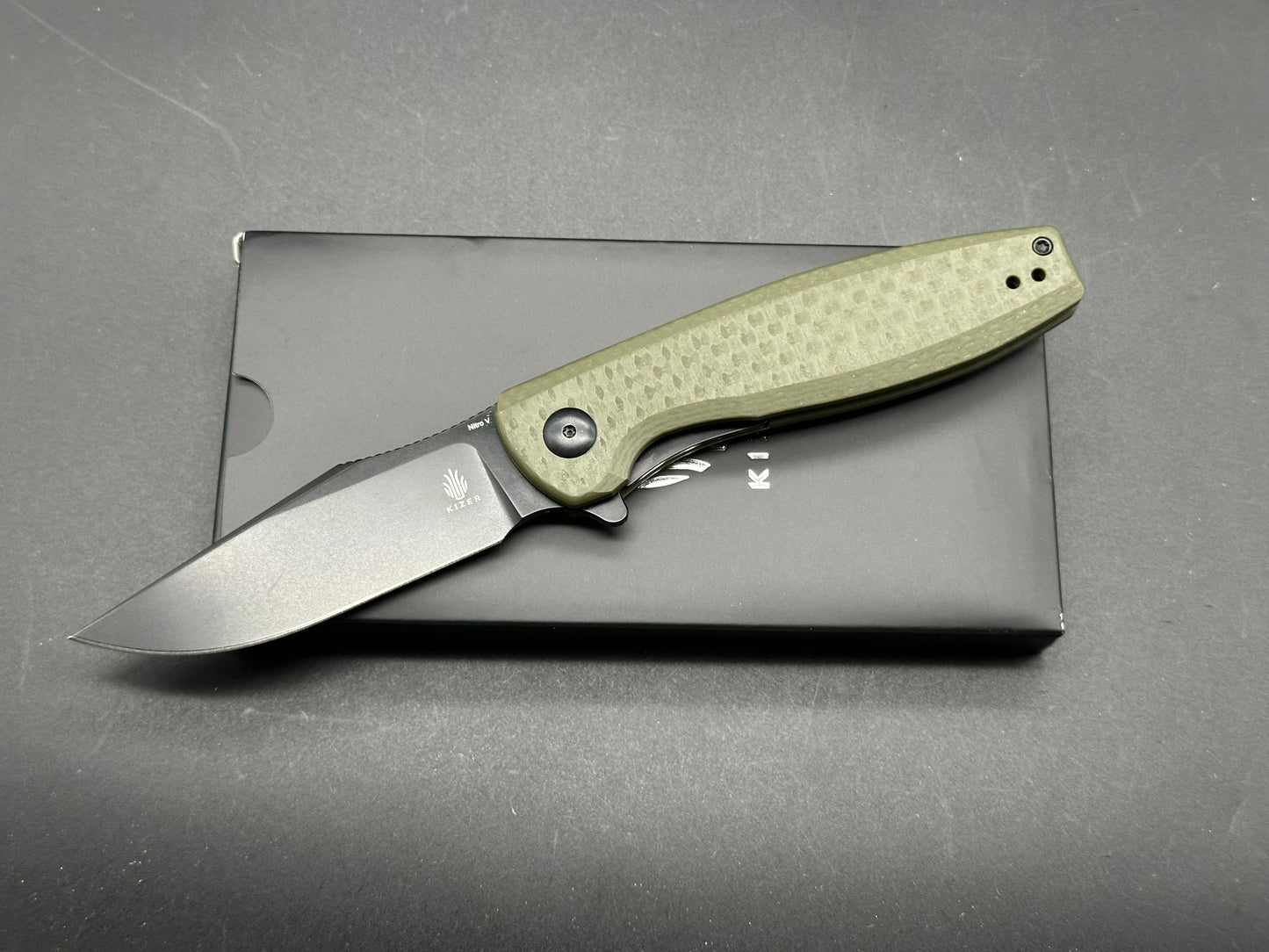 Kizer Crocodile NitroV Blade Liner Lock G10 Handle V4716M1 (3.45" Black)